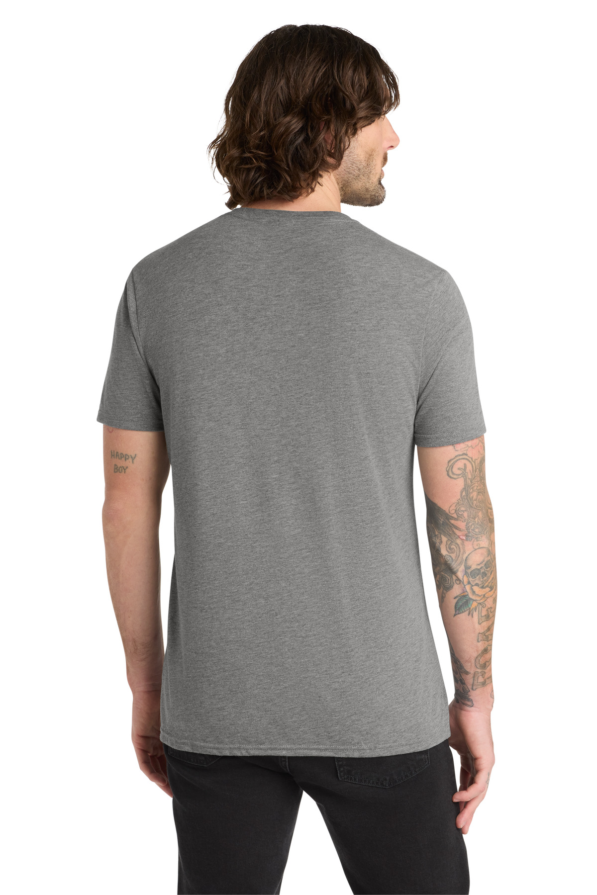 Unisex Tri-Blend Tee Aluminum Grey - back