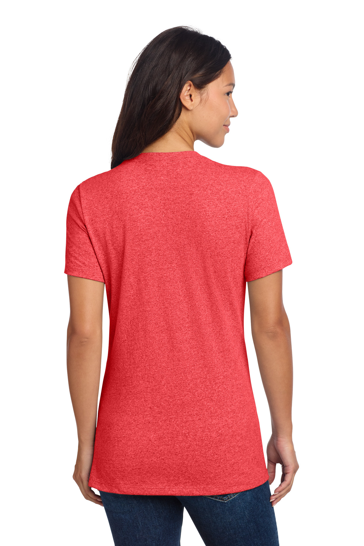 Women's Recycled Blend V-Neck Tee Reclaimed Red Heather - back