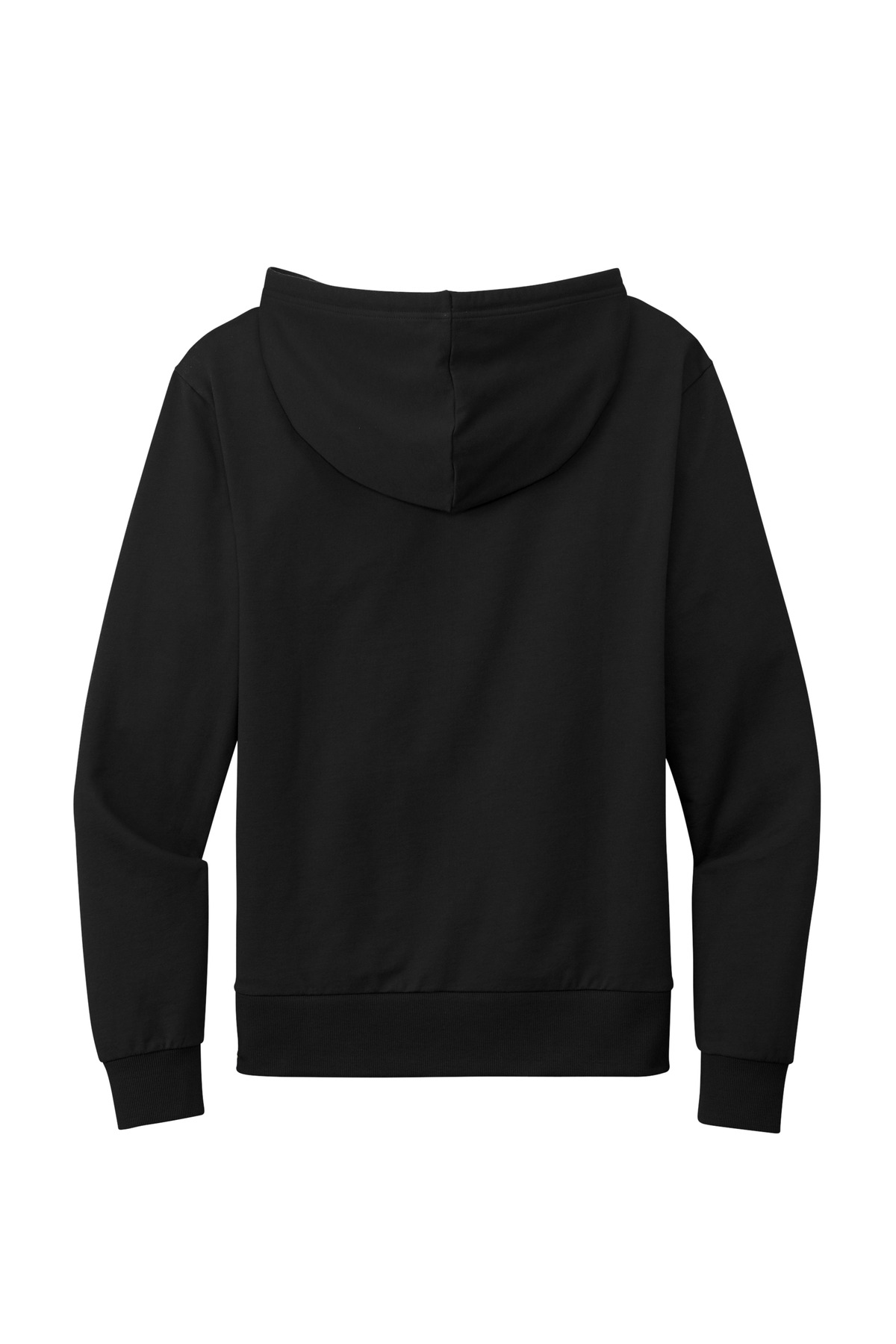 Unisex Organic French Terry Pullover Hoodie Deep Black - back flat