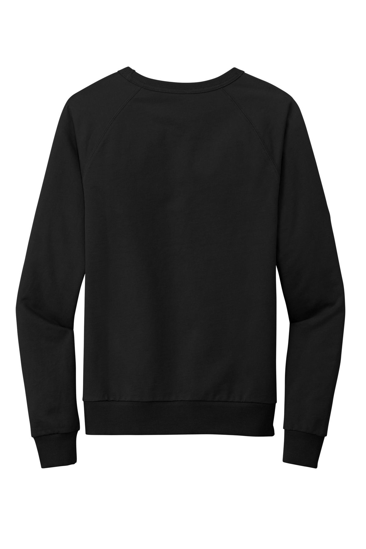 Unisex Organic French Terry Crewneck Sweatshirt Deep Black - back flat