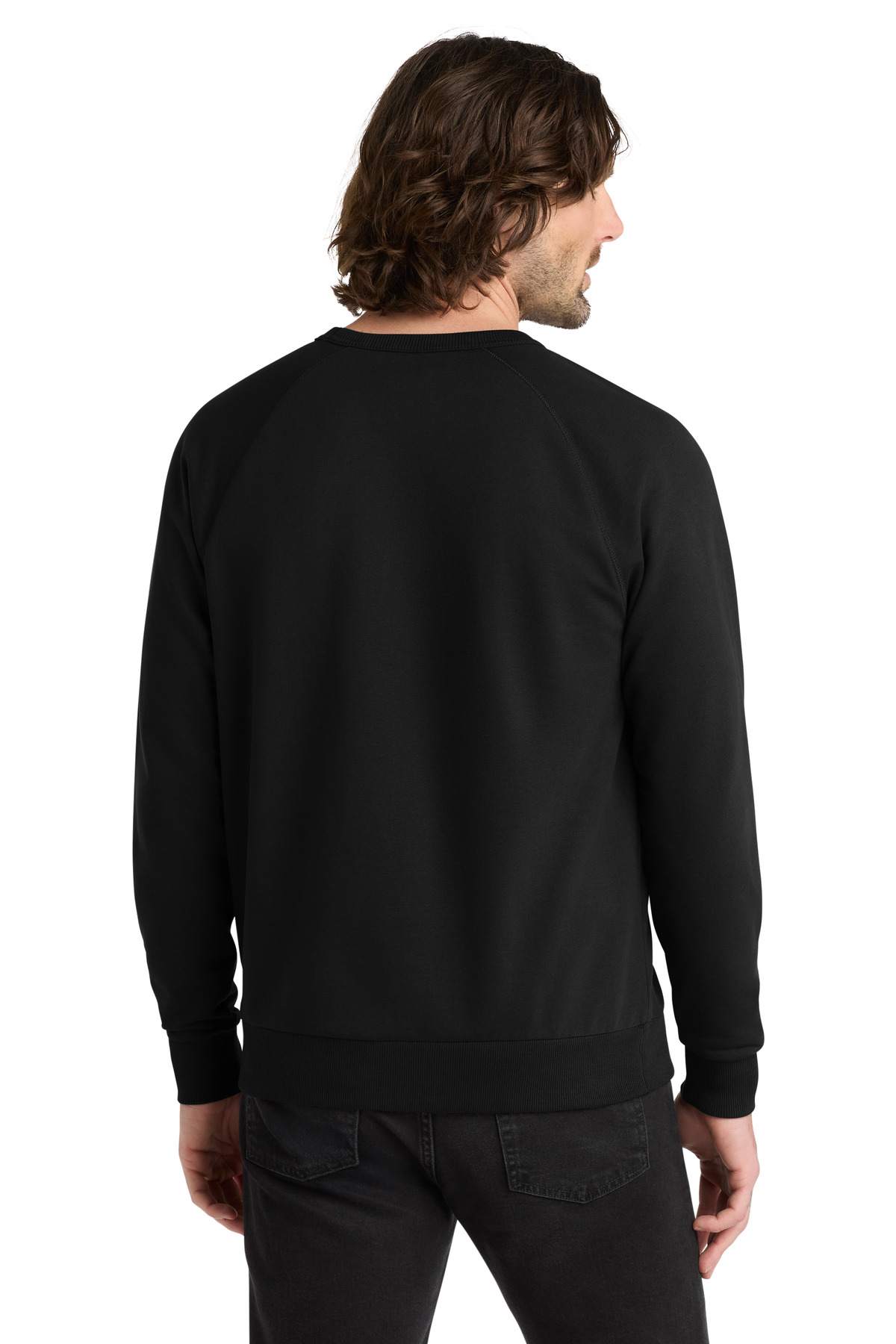 Unisex Organic French Terry Crewneck Sweatshirt Deep Black - back