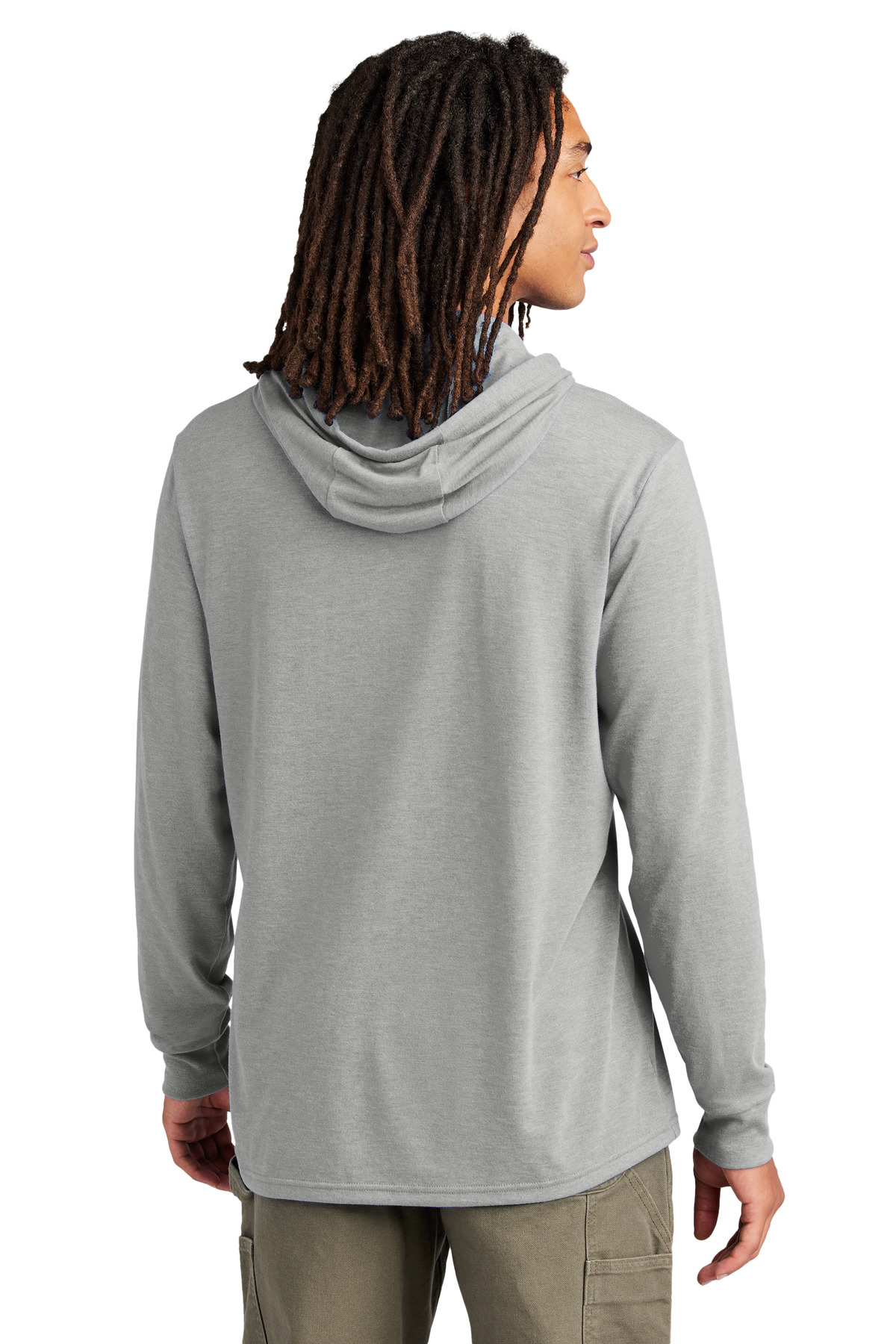 Unisex Tri-Blend Hoodie Tee Aluminum Grey - back