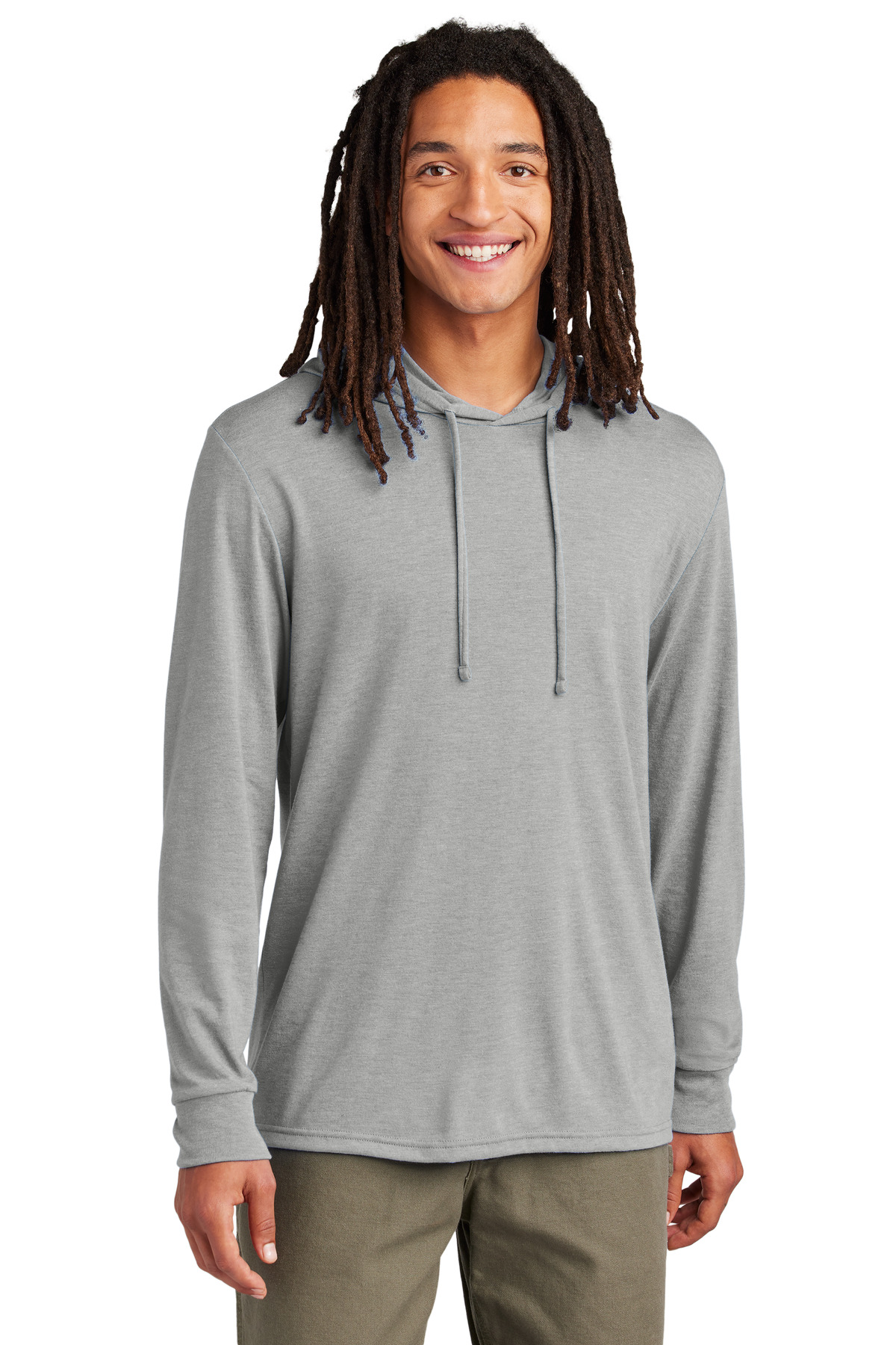 Unisex Tri-Blend Hoodie Tee Aluminum Grey - front