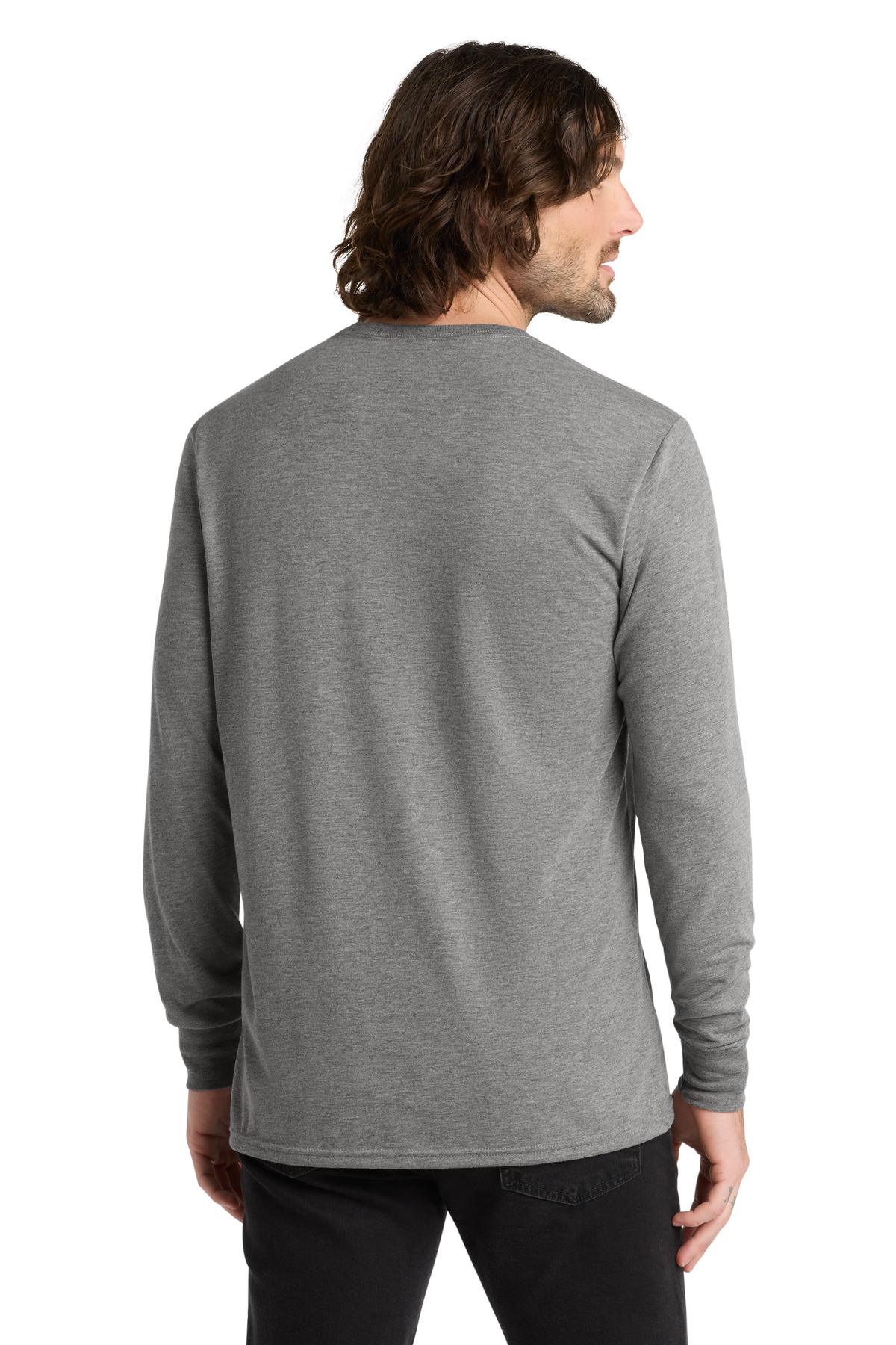 Unisex Tri-Blend Long Sleeve Tee Aluminum Grey - back