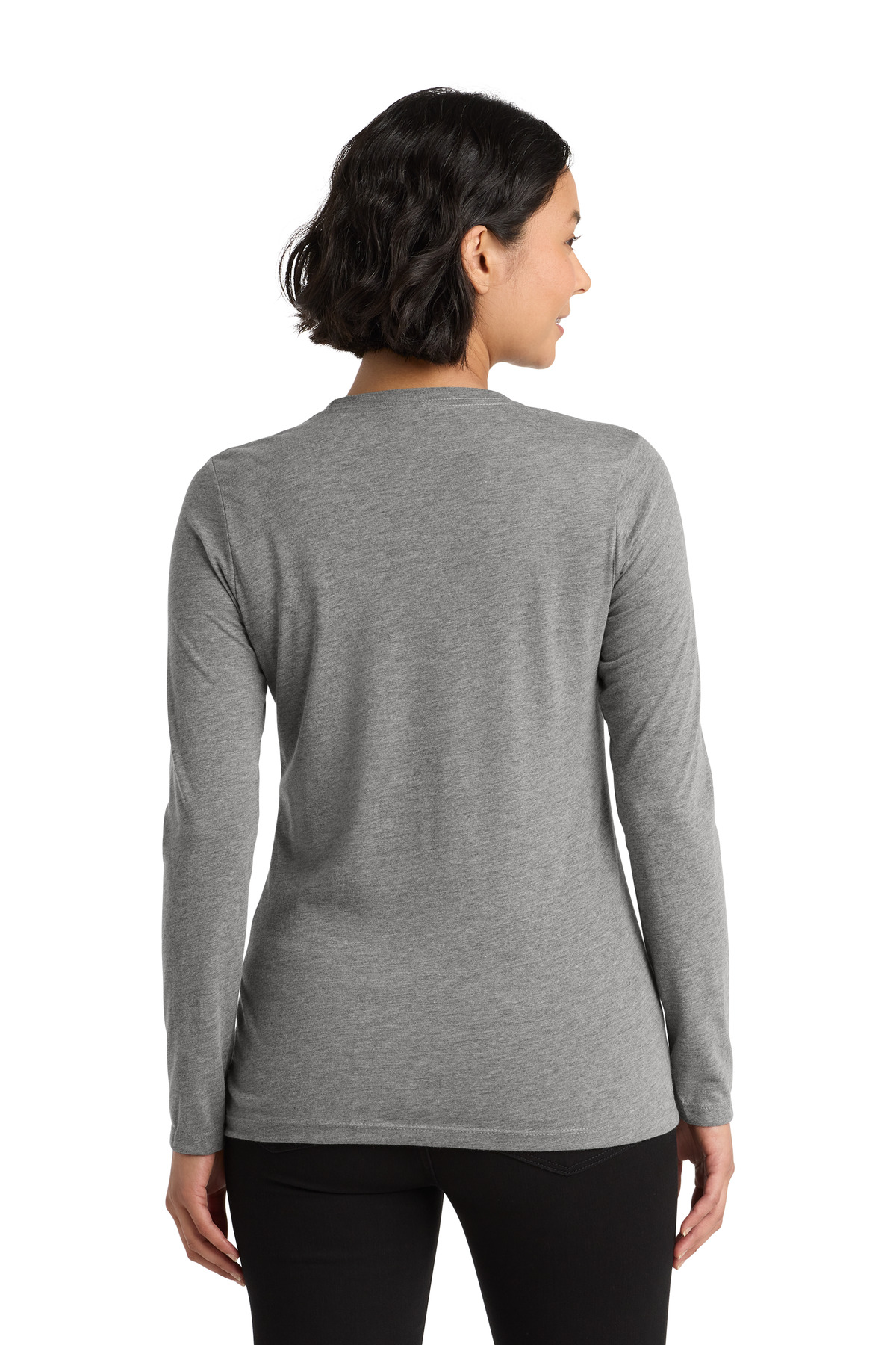 Women's Tri-Blend Long Sleeve Tee Aluminum Grey - back