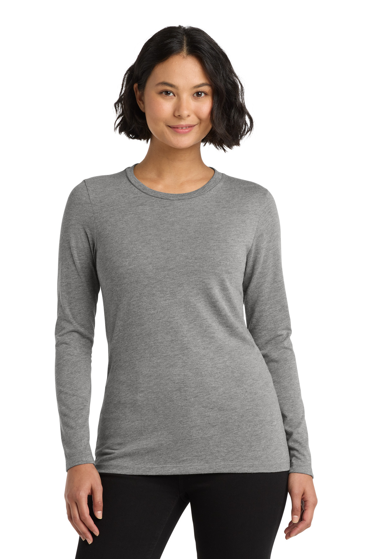 Women's Tri-Blend Long Sleeve Tee Aluminum Grey - front
