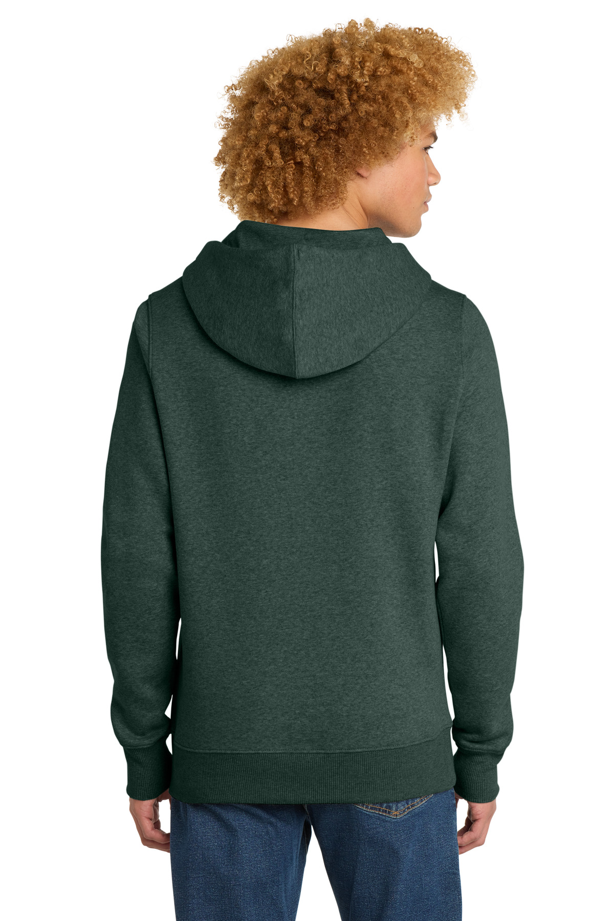 Perfect Weight Fleece Hoodie Heathered Forest Green - back