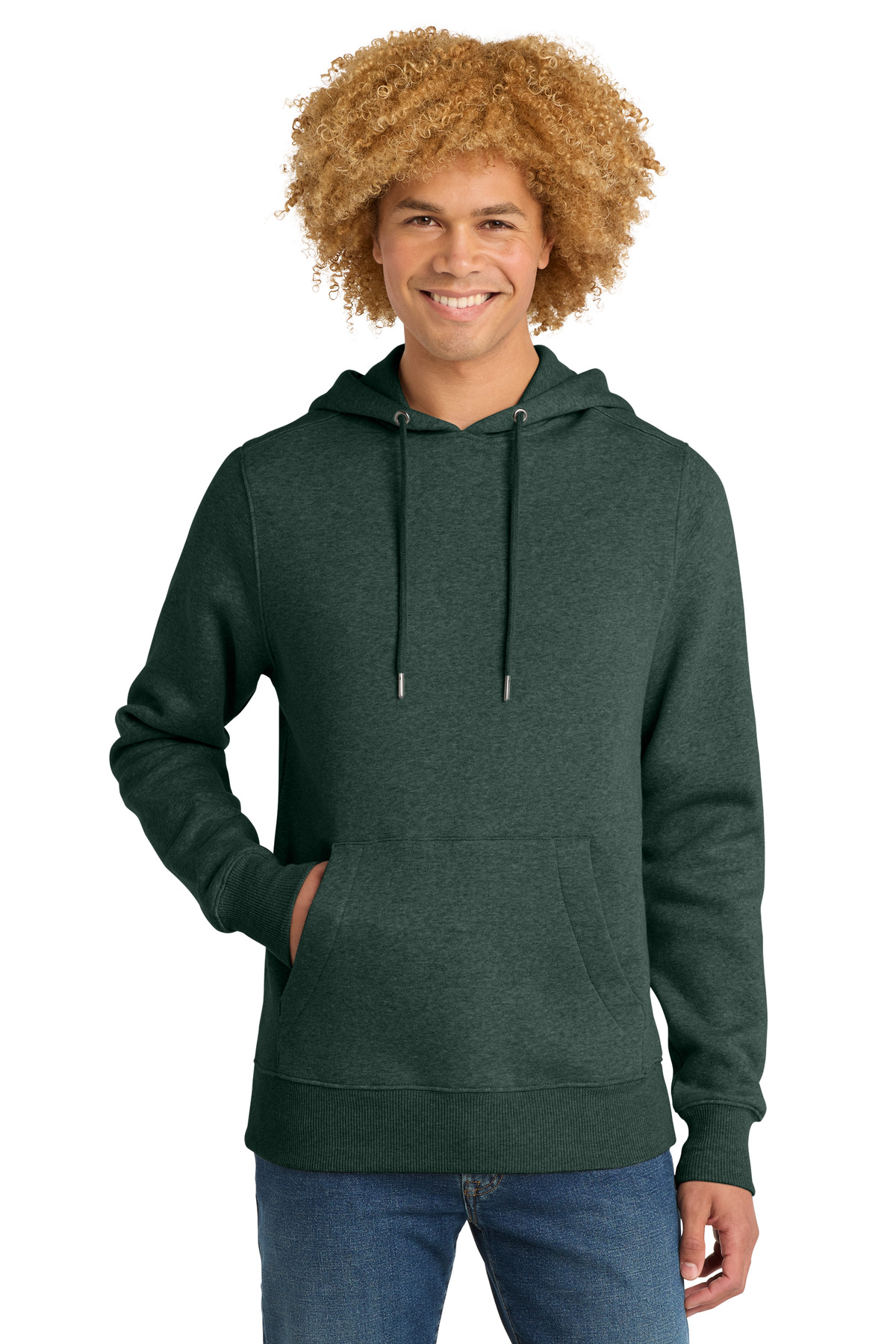 Perfect Weight Fleece Hoodie Heathered Forest Green - front