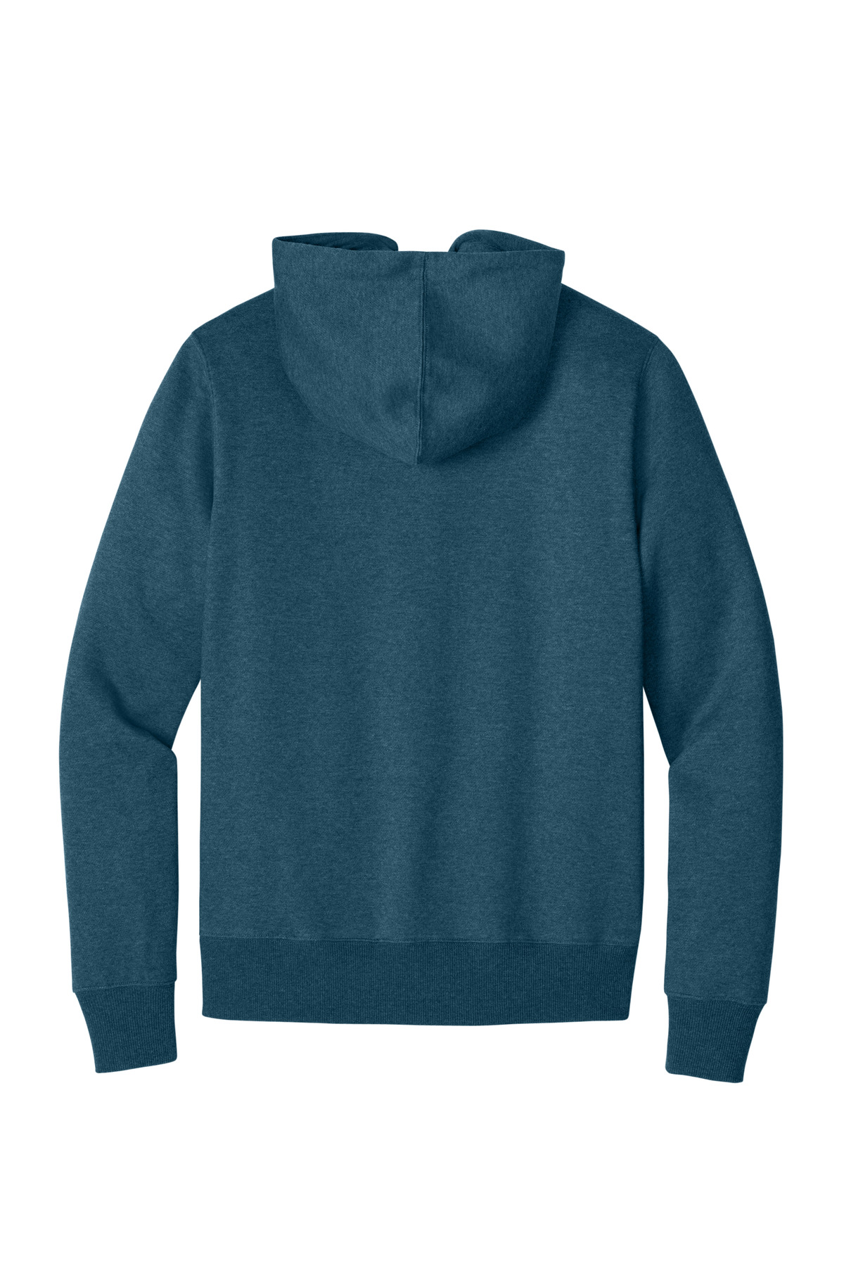 Perfect Weight Fleece Full-Zip Hoodie Heathered Poseidon Blue - back flat