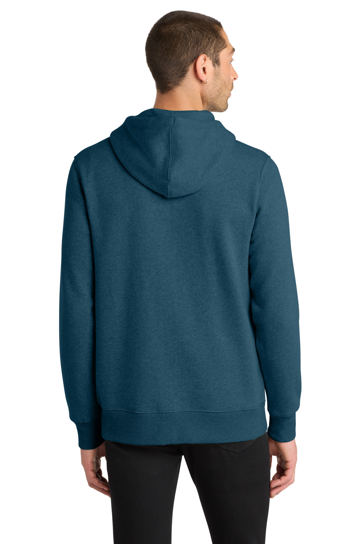 Perfect Weight Fleece Full-Zip Hoodie Heathered Poseidon Blue - back