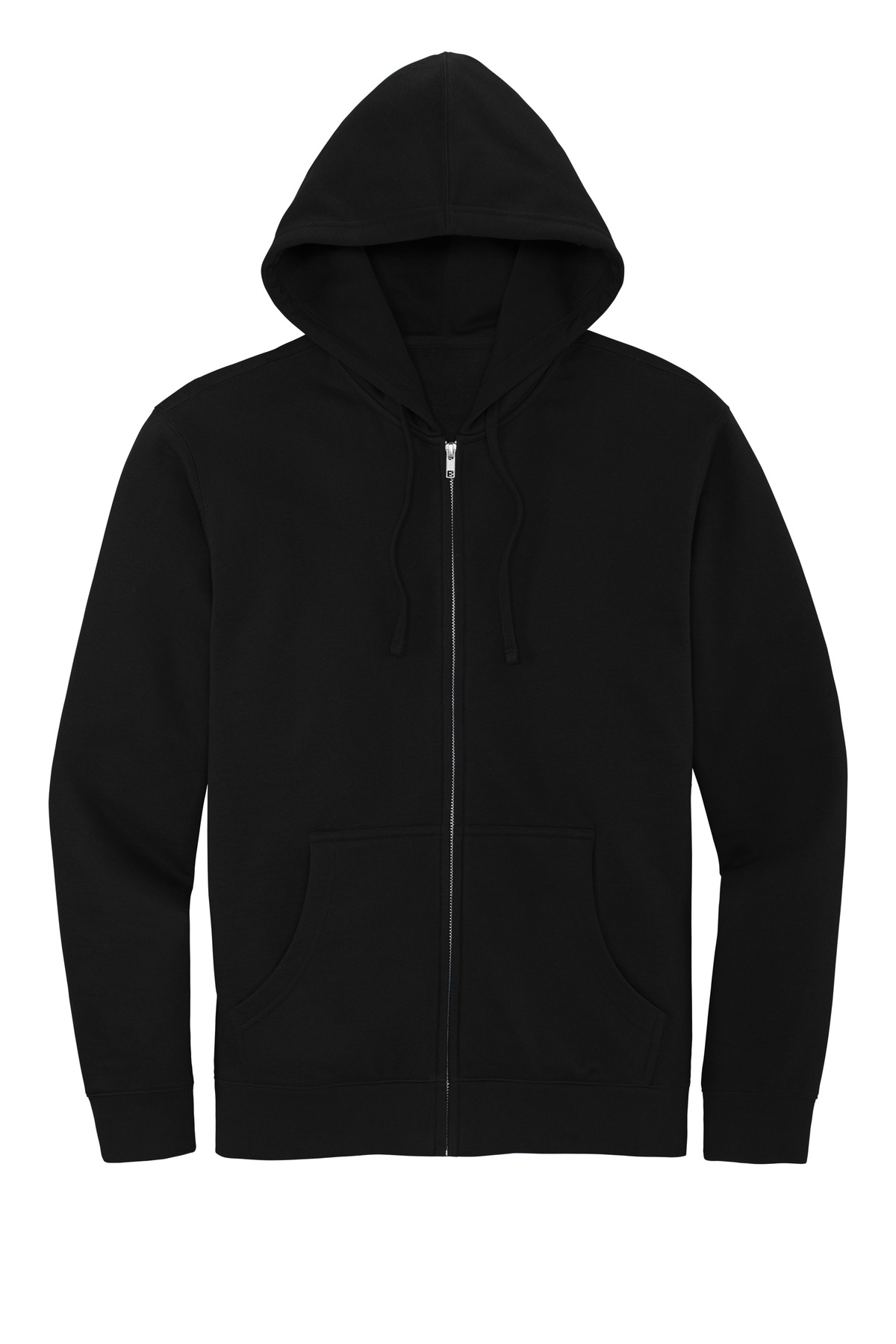 V.I.T. Fleece Full-Zip Hoodie Black - front flat