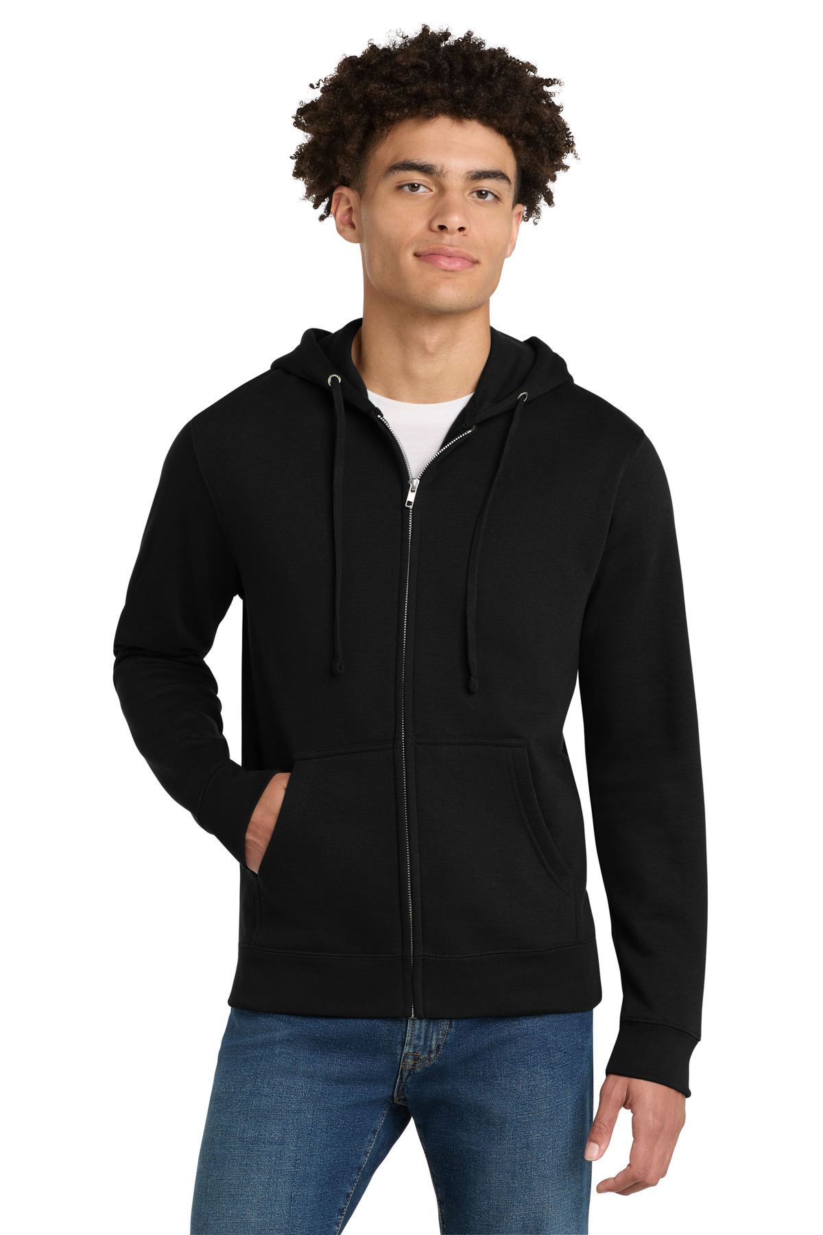 V.I.T. Fleece Full-Zip Hoodie Black - front