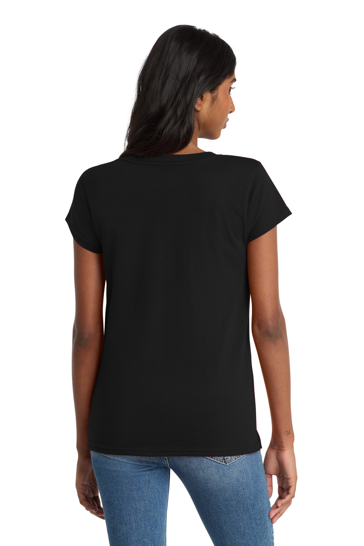 Women's Re-Tee V-Neck Black - back