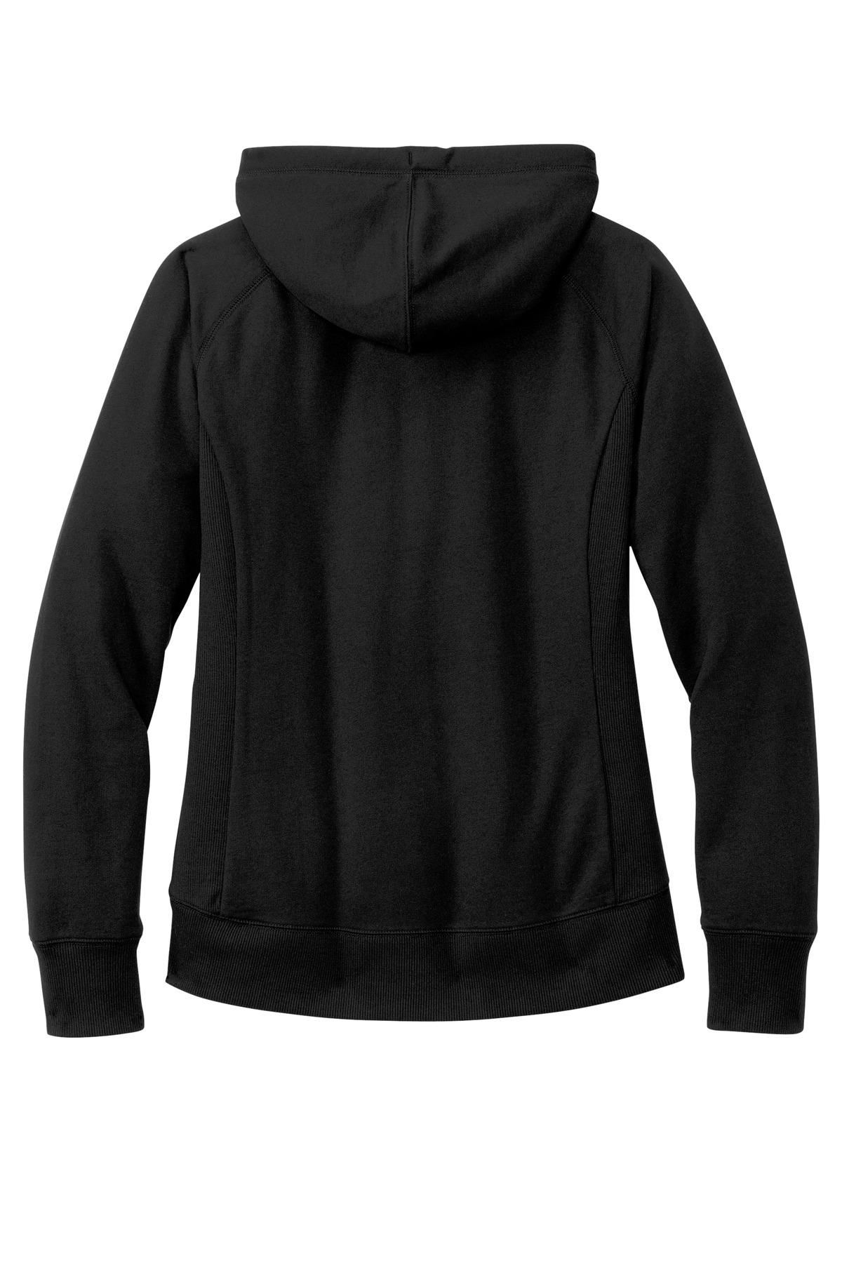 Women's Re-Fleece Hoodie Black - back flat