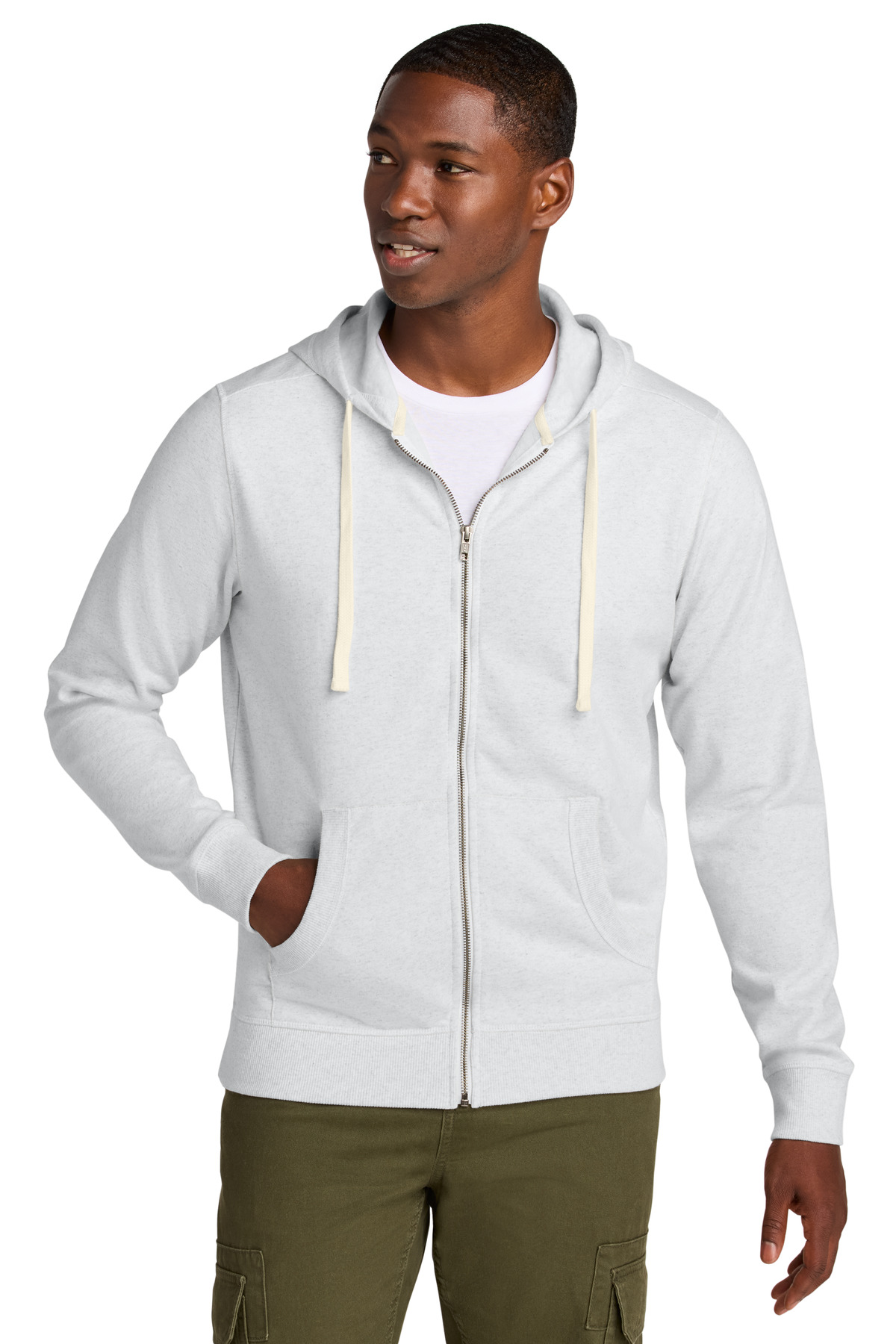 Re-Fleece Full-Zip Hoodie Ash - front