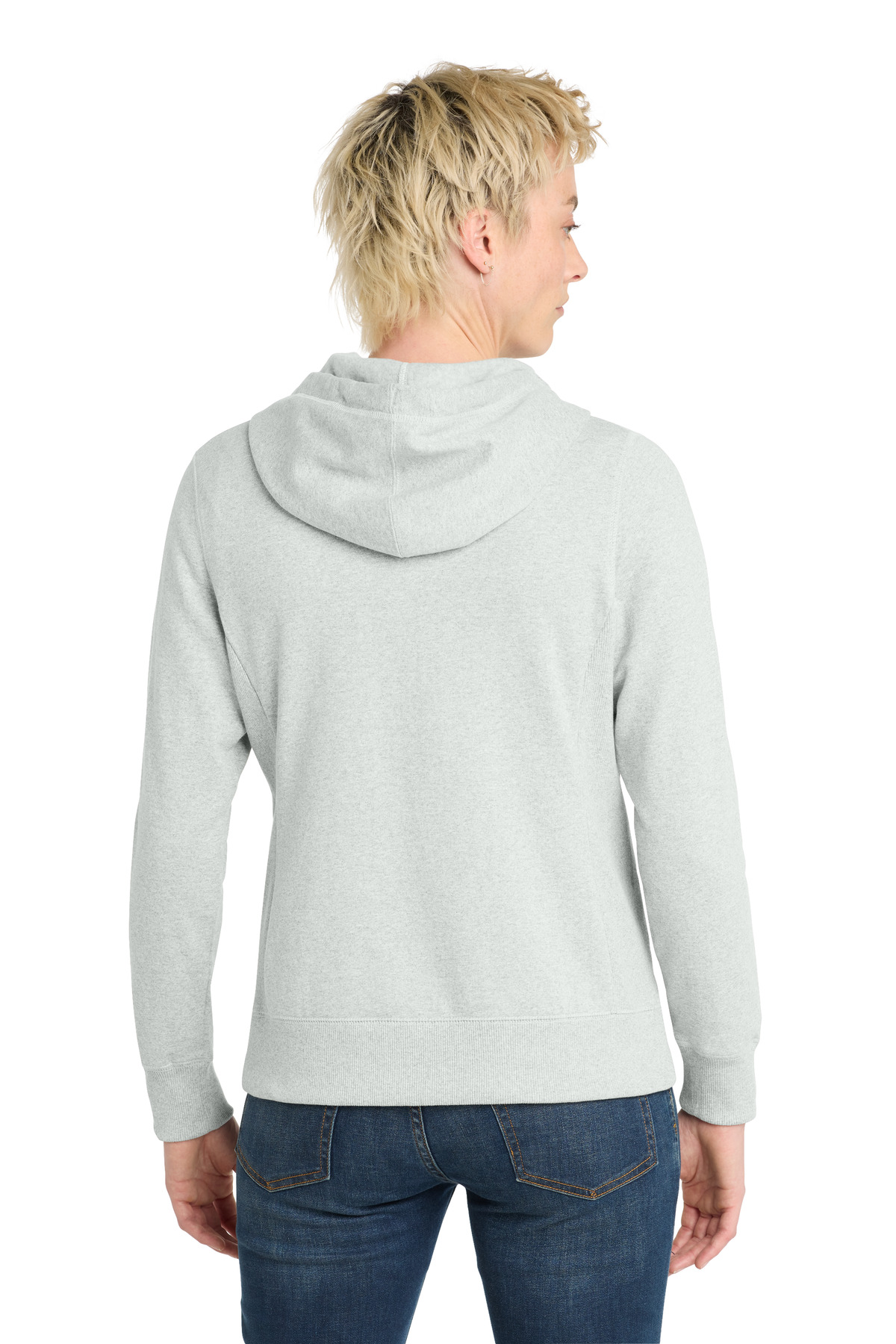 Women's Re-Fleece Full-Zip Hoodie Ash - back