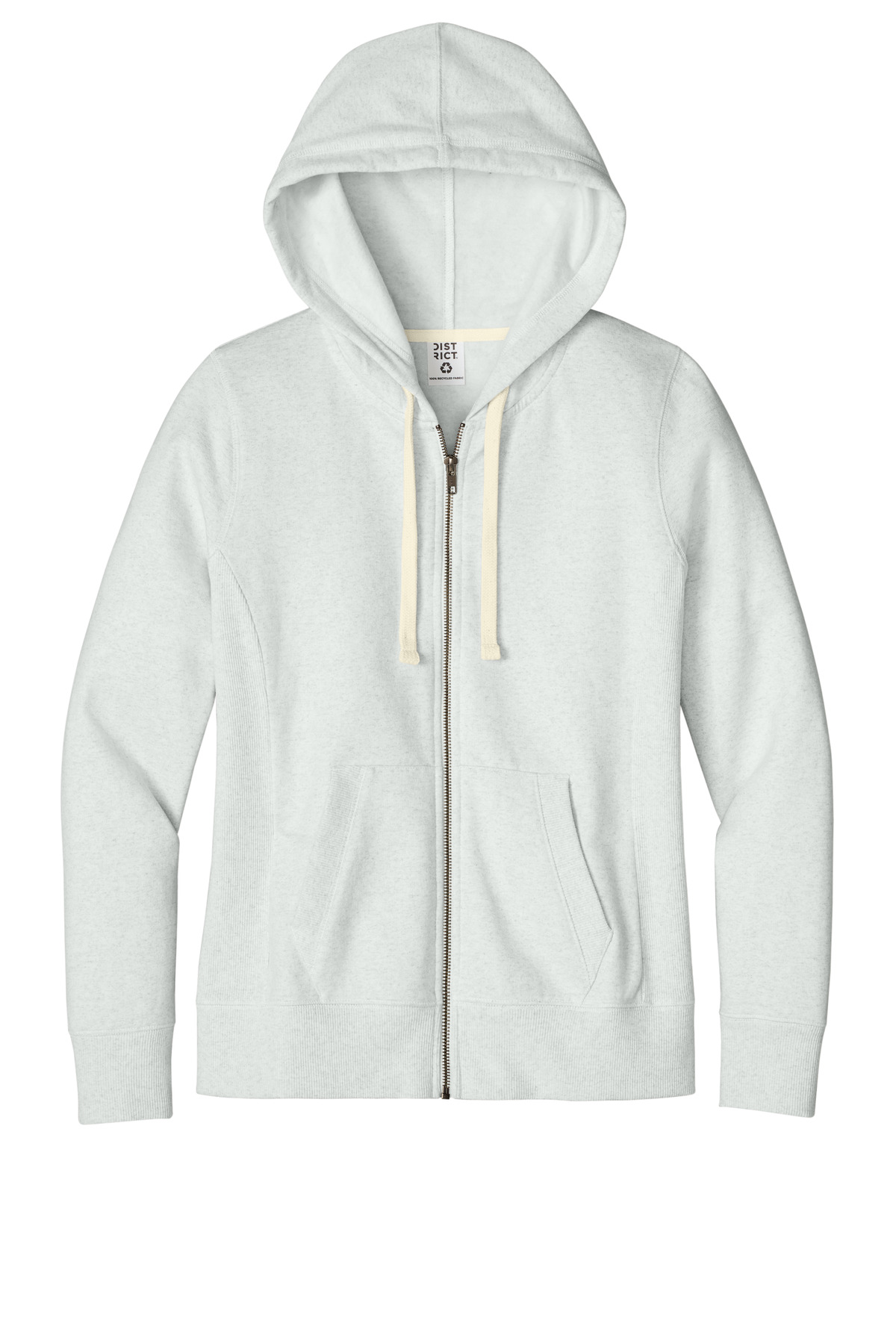 Women's Re-Fleece Full-Zip Hoodie Ash - front flat