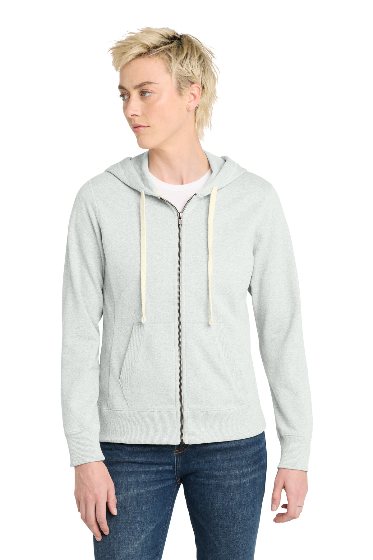 Women's Re-Fleece Full-Zip Hoodie Ash - front