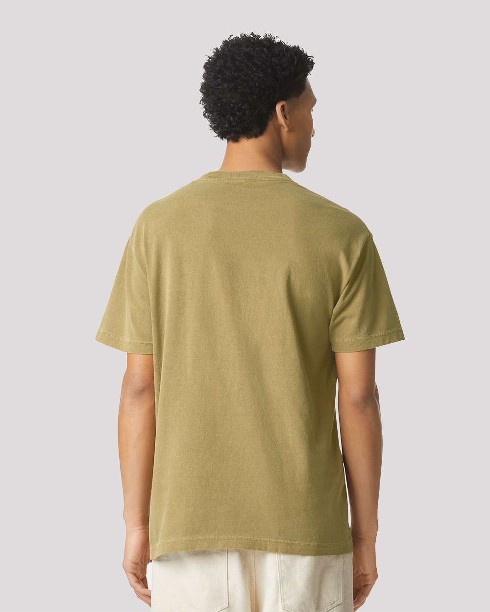 Unisex Garment-Dyed Heavyweight Cotton Tee Faded Army - model back
