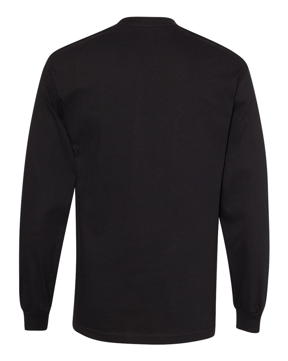 Unisex Heavyweight Cotton Long Sleeve Tee Black - back
