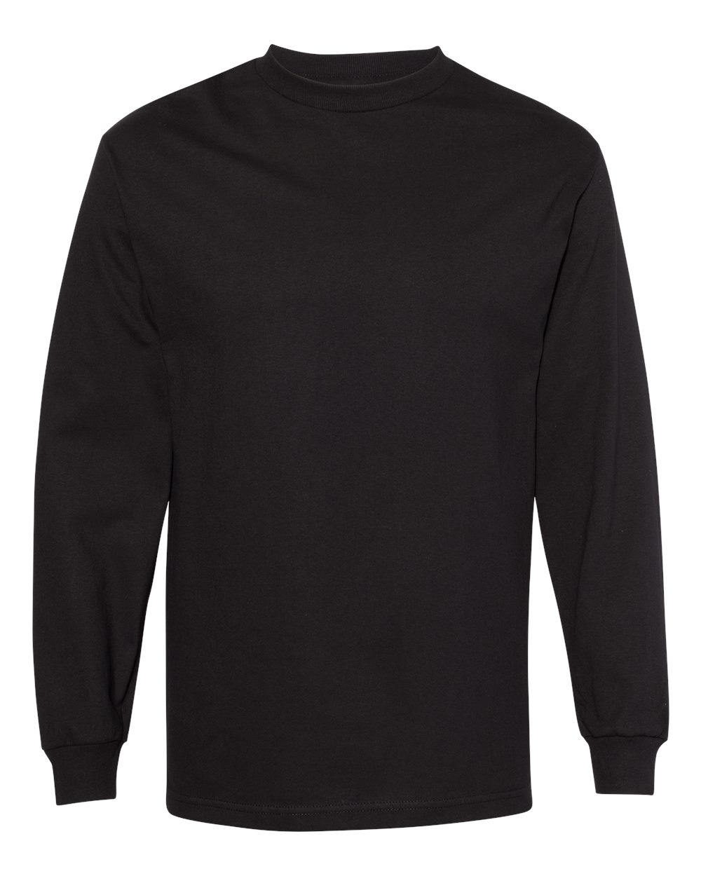 Unisex Heavyweight Cotton Long Sleeve Tee Black - front