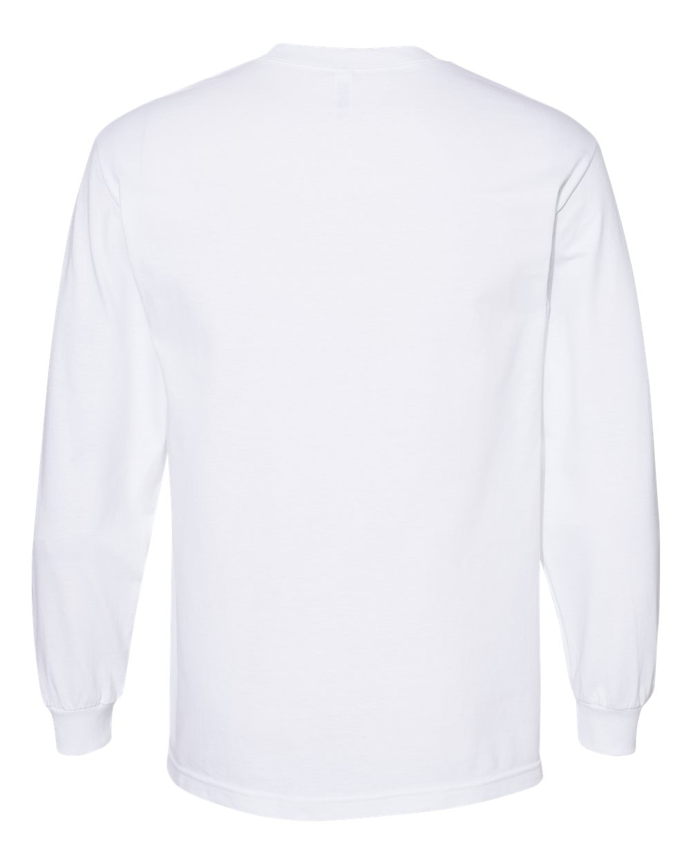 Unisex Heavyweight Cotton Long Sleeve Tee White - back