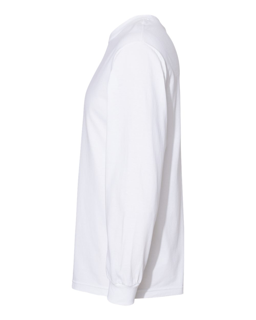 Unisex Heavyweight Cotton Long Sleeve Tee White - direct side