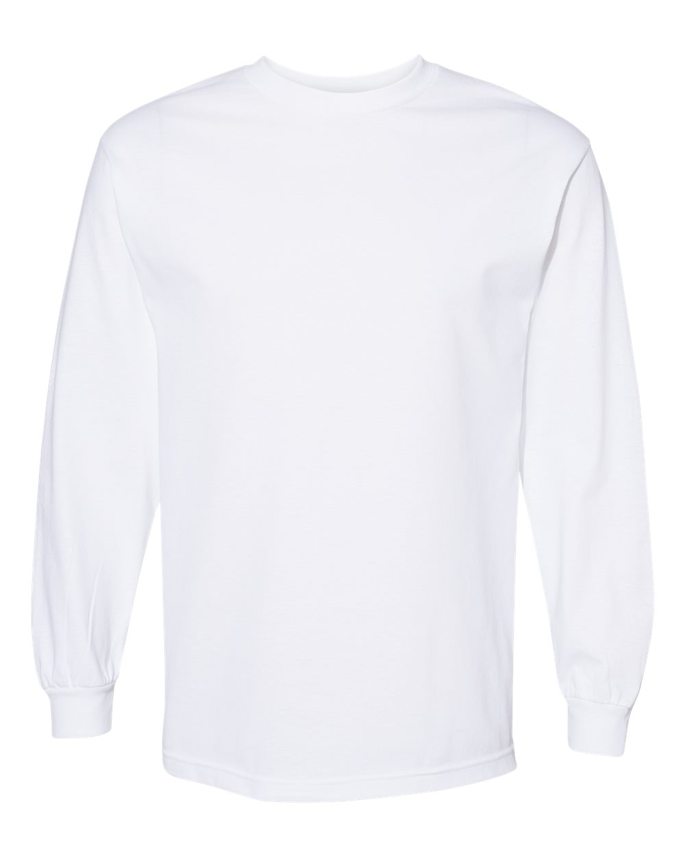 Unisex Heavyweight Cotton Long Sleeve Tee White - front