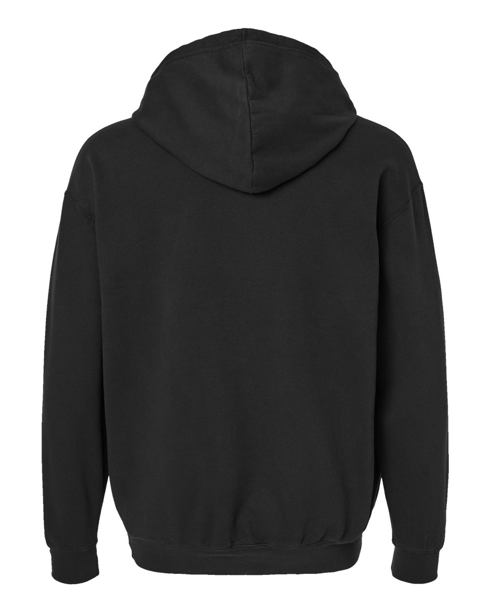 Unisex Garment-Dyed Lightweight Fleece Hooded Sweatshirt Black - back