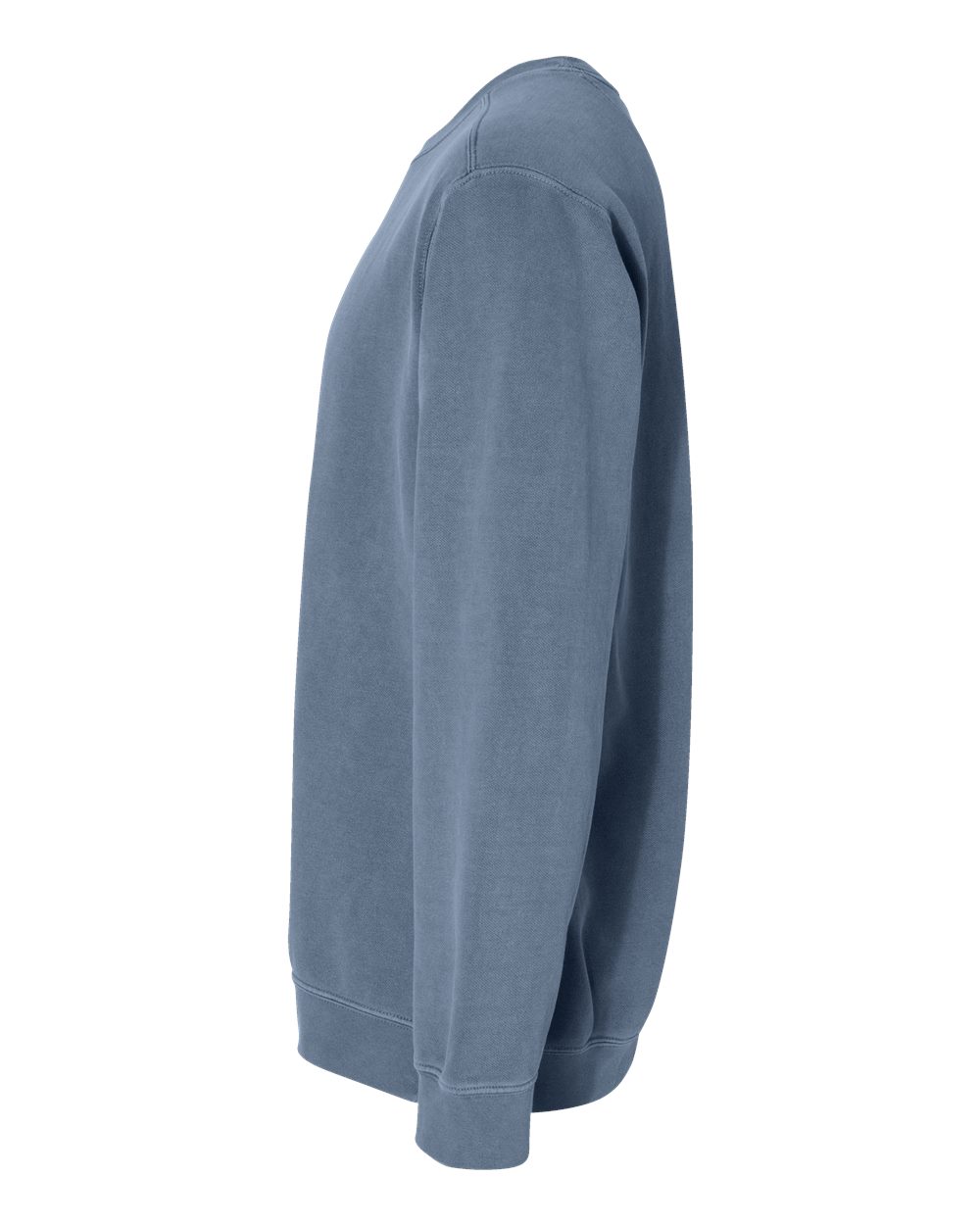 Unisex Garment-Dyed Crewneck Sweatshirt Blue Jean - direct side