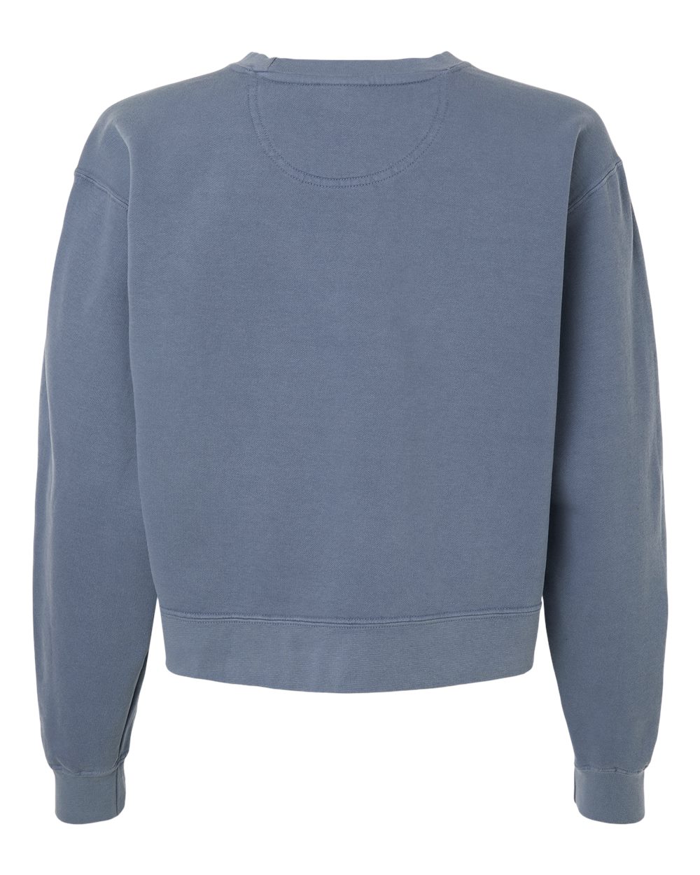 Women's Garment-Dyed Mid-Length Crewneck Sweatshirt Blue Jean - back