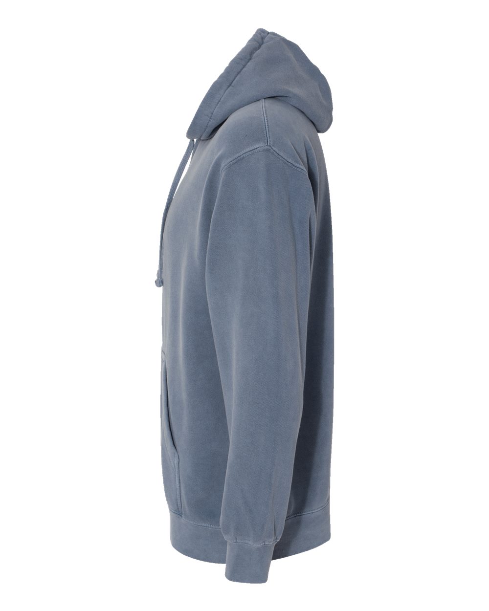 Unisex Garment-Dyed Hooded Sweatshirt Blue Jean - direct side