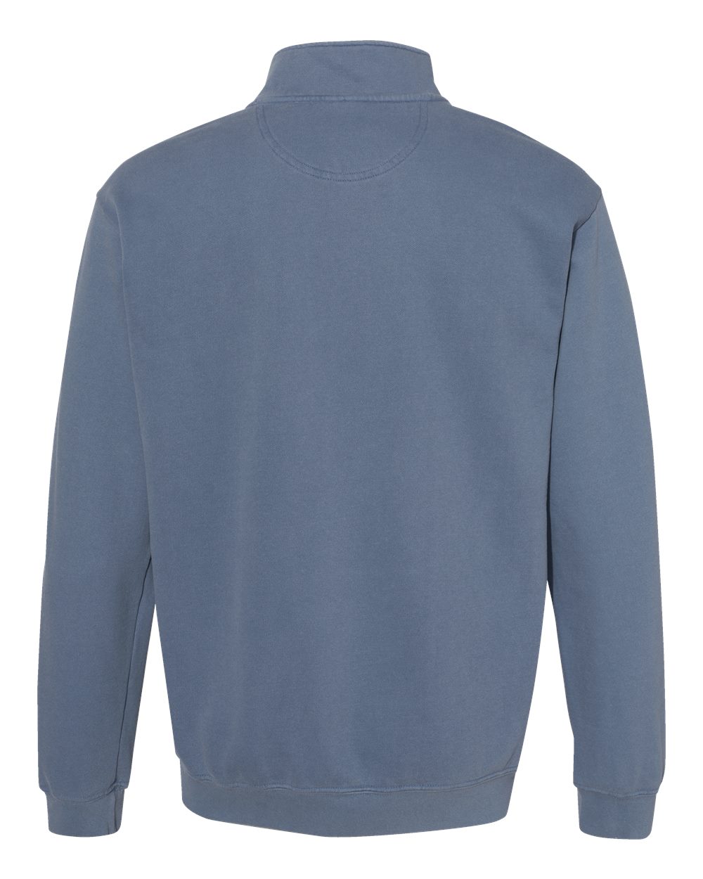Unisex Garment-Dyed Quarter-Zip Sweatshirt Blue Jean - back