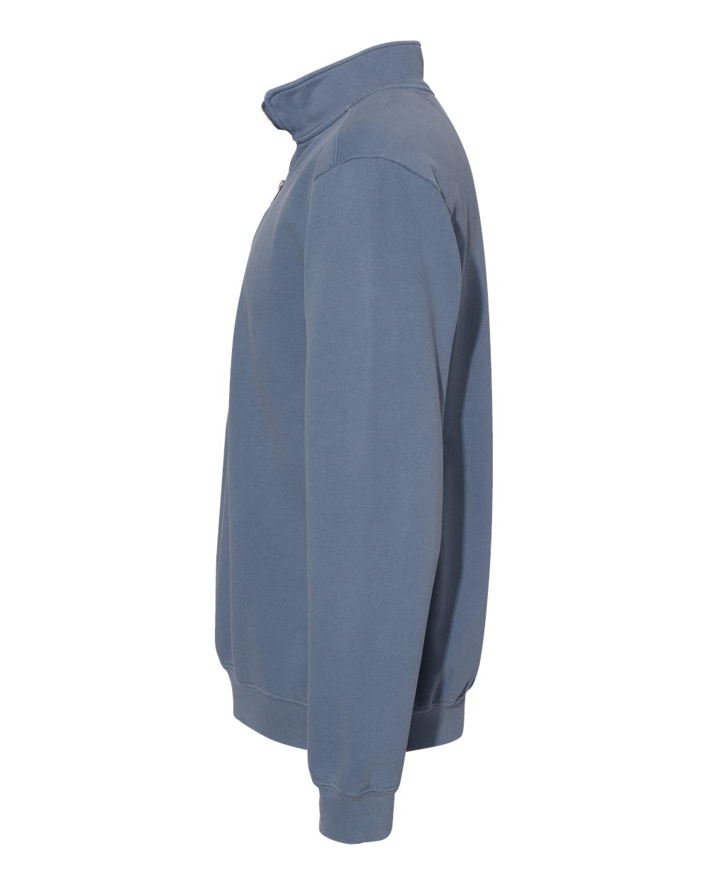 Unisex Garment-Dyed Quarter-Zip Sweatshirt Blue Jean - direct side
