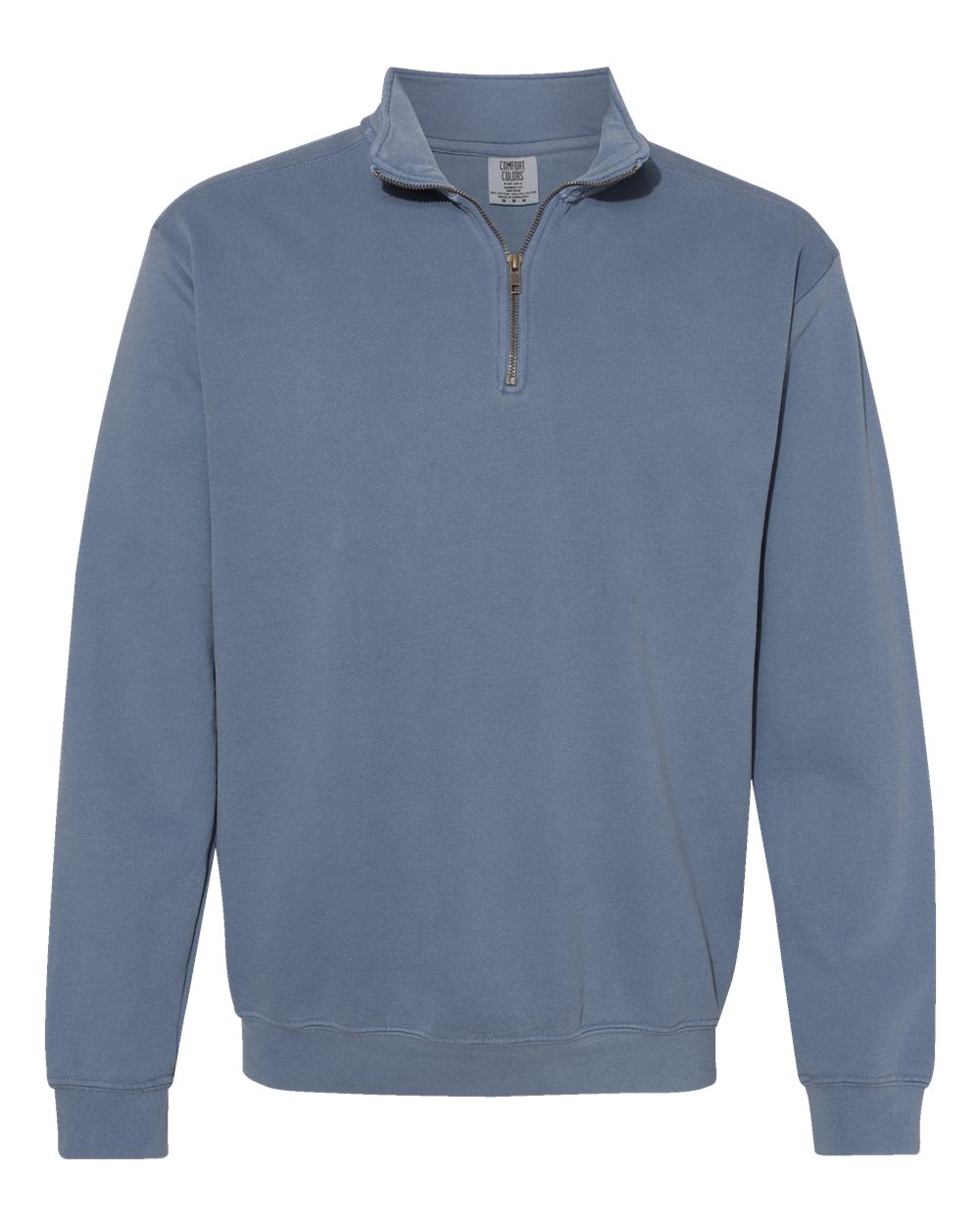 Unisex Garment-Dyed Quarter-Zip Sweatshirt Blue Jean - front