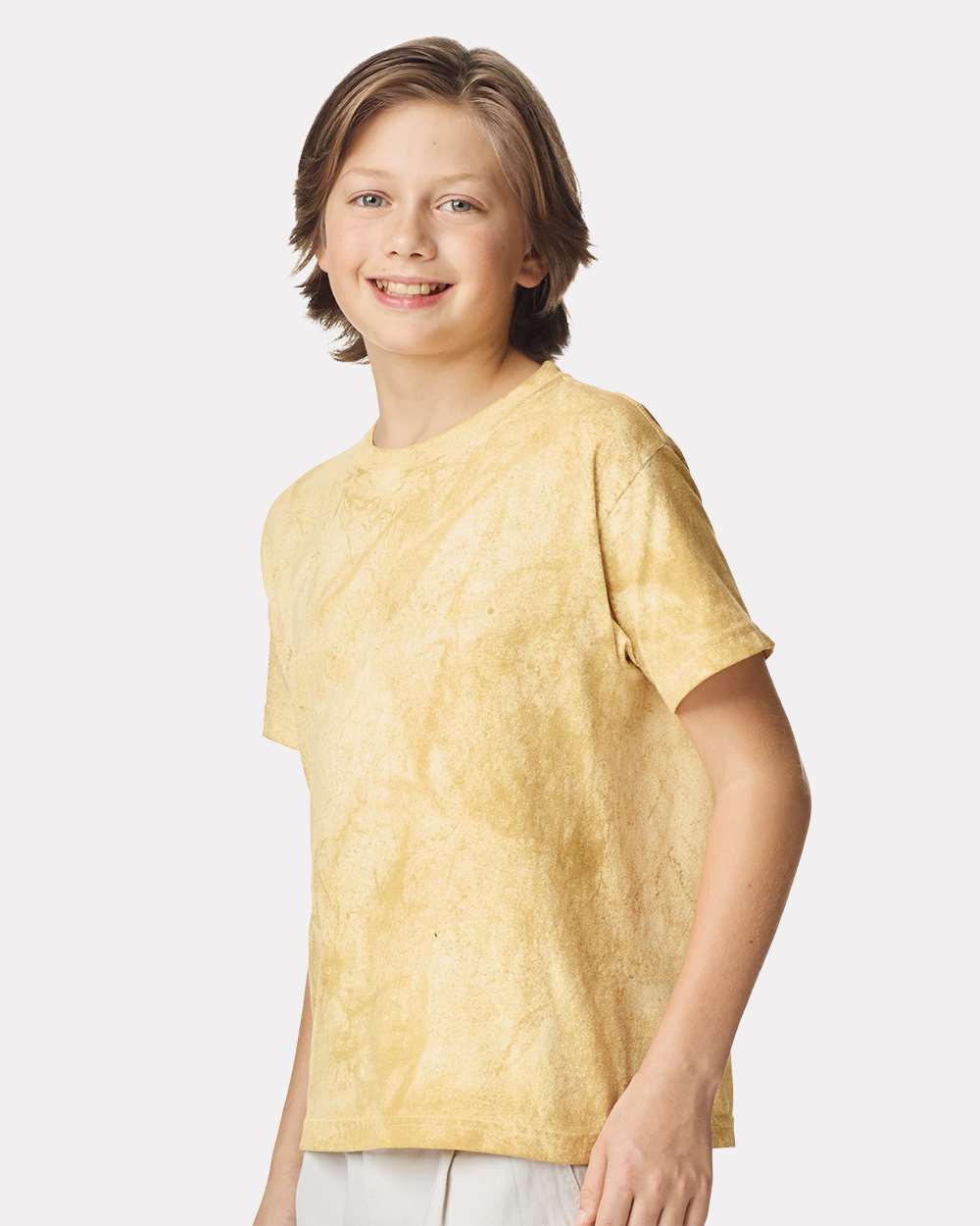 Youth Colorblast Heavyweight T-Shirt Citrine - model side