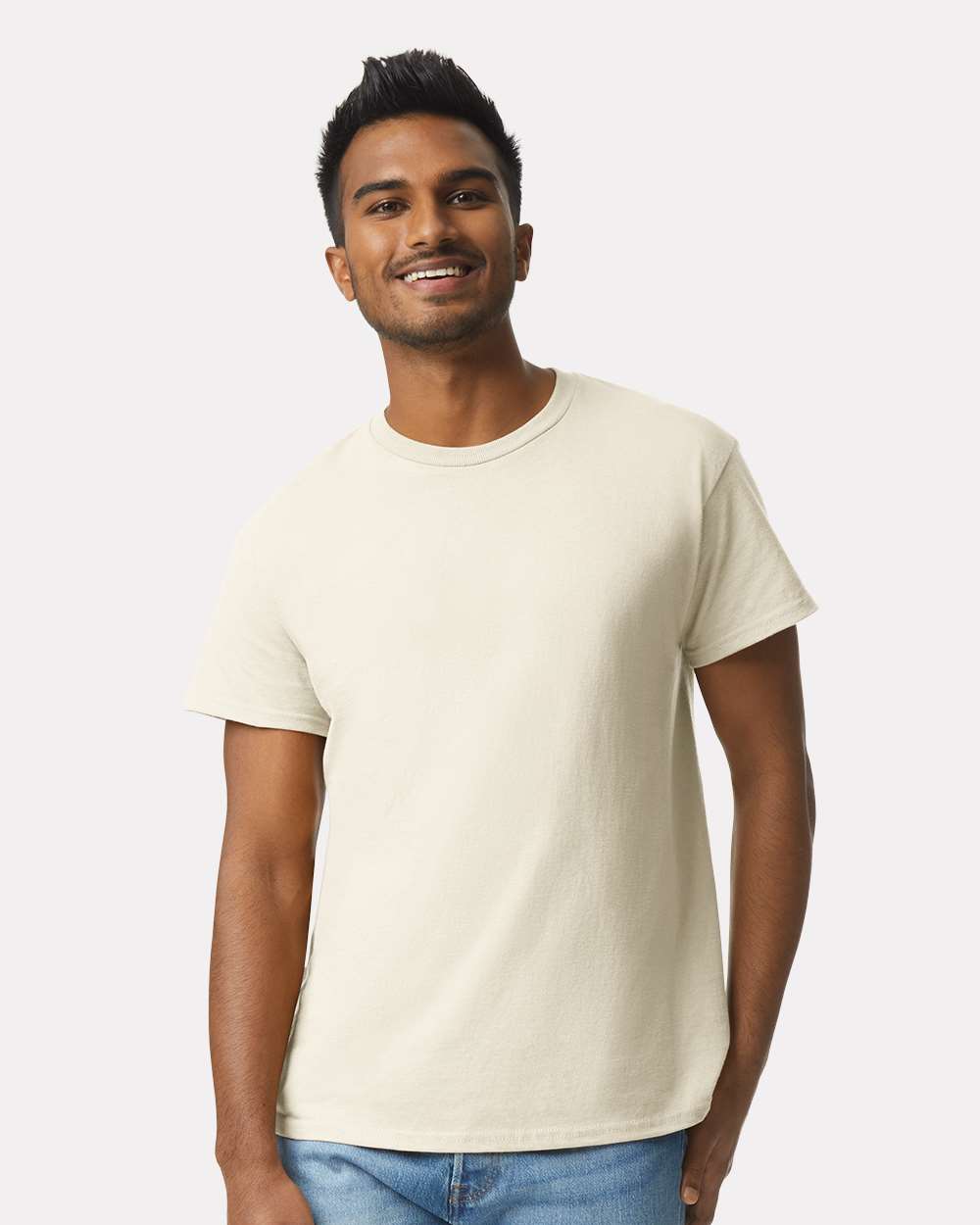 Unisex Ultra Cotton T-Shirt Natural - model front