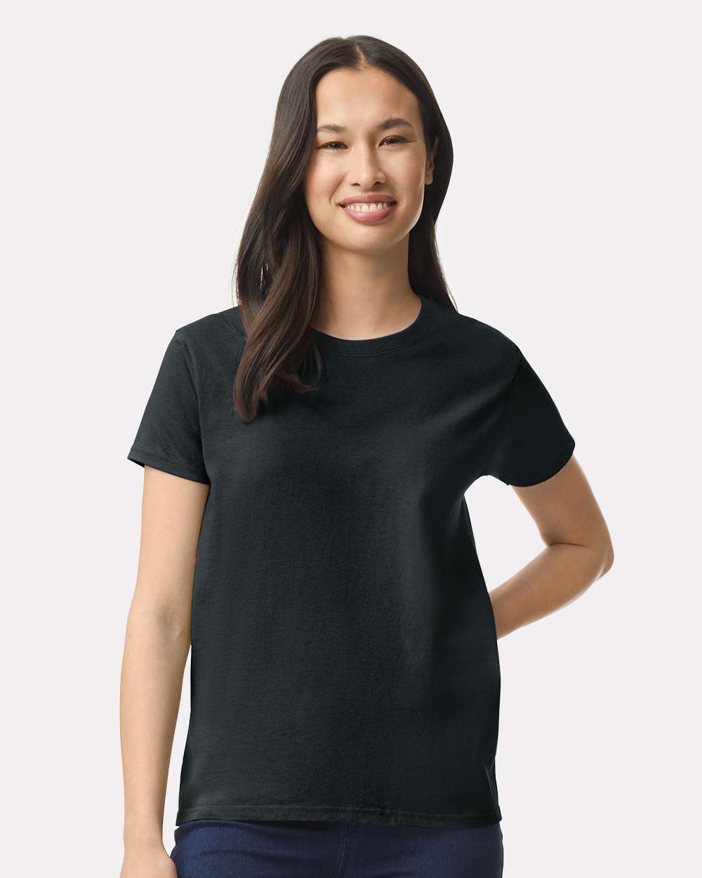 Women's Ultra Cotton T-Shirt Black - model front