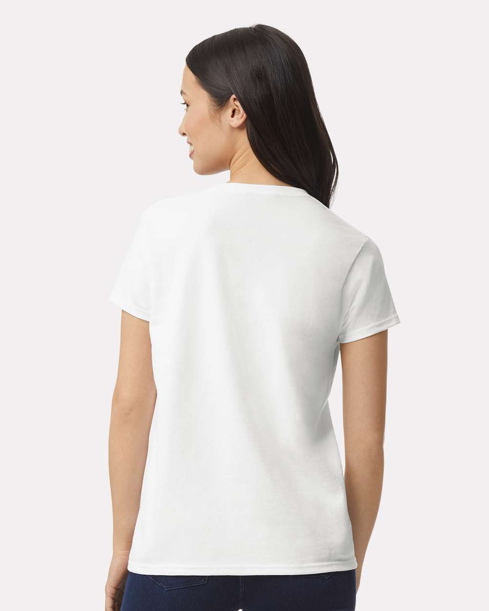 Women's Ultra Cotton T-Shirt White - model back