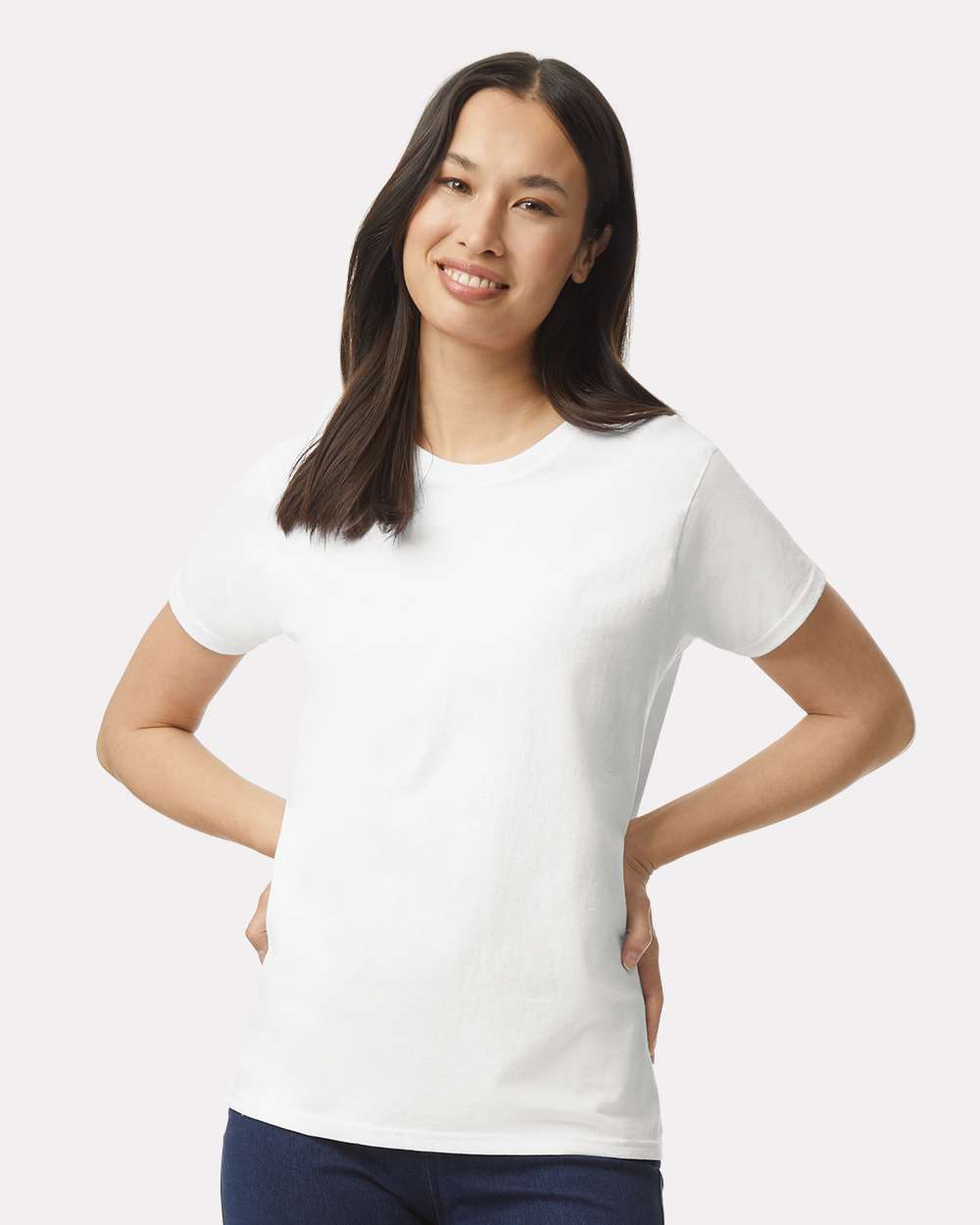 Women's Ultra Cotton T-Shirt White - model front