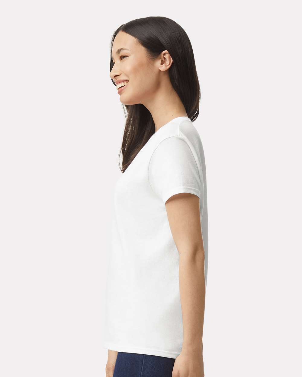Women's Ultra Cotton T-Shirt White - model side