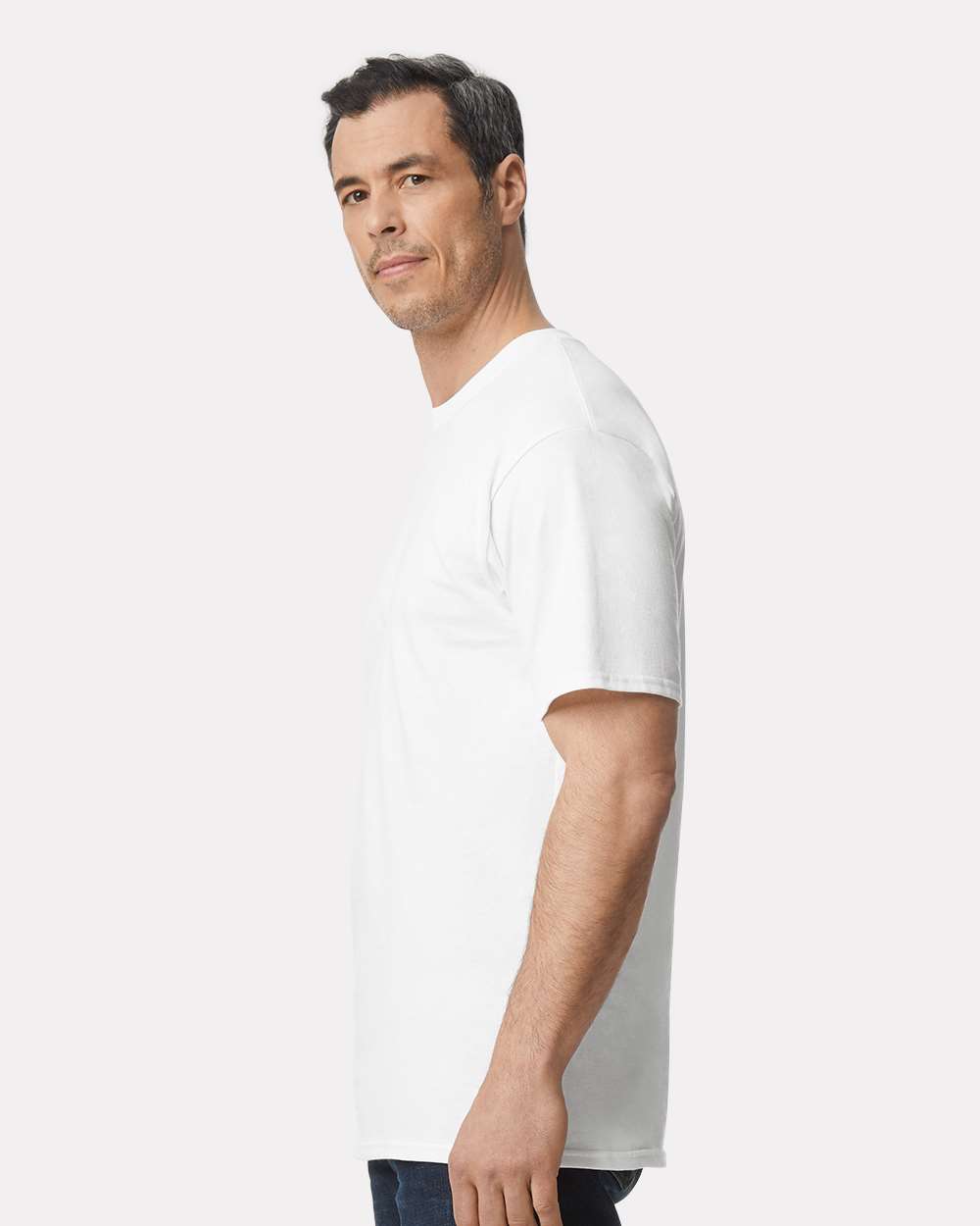 Men's Tall Ultra Cotton T-Shirt White - model side