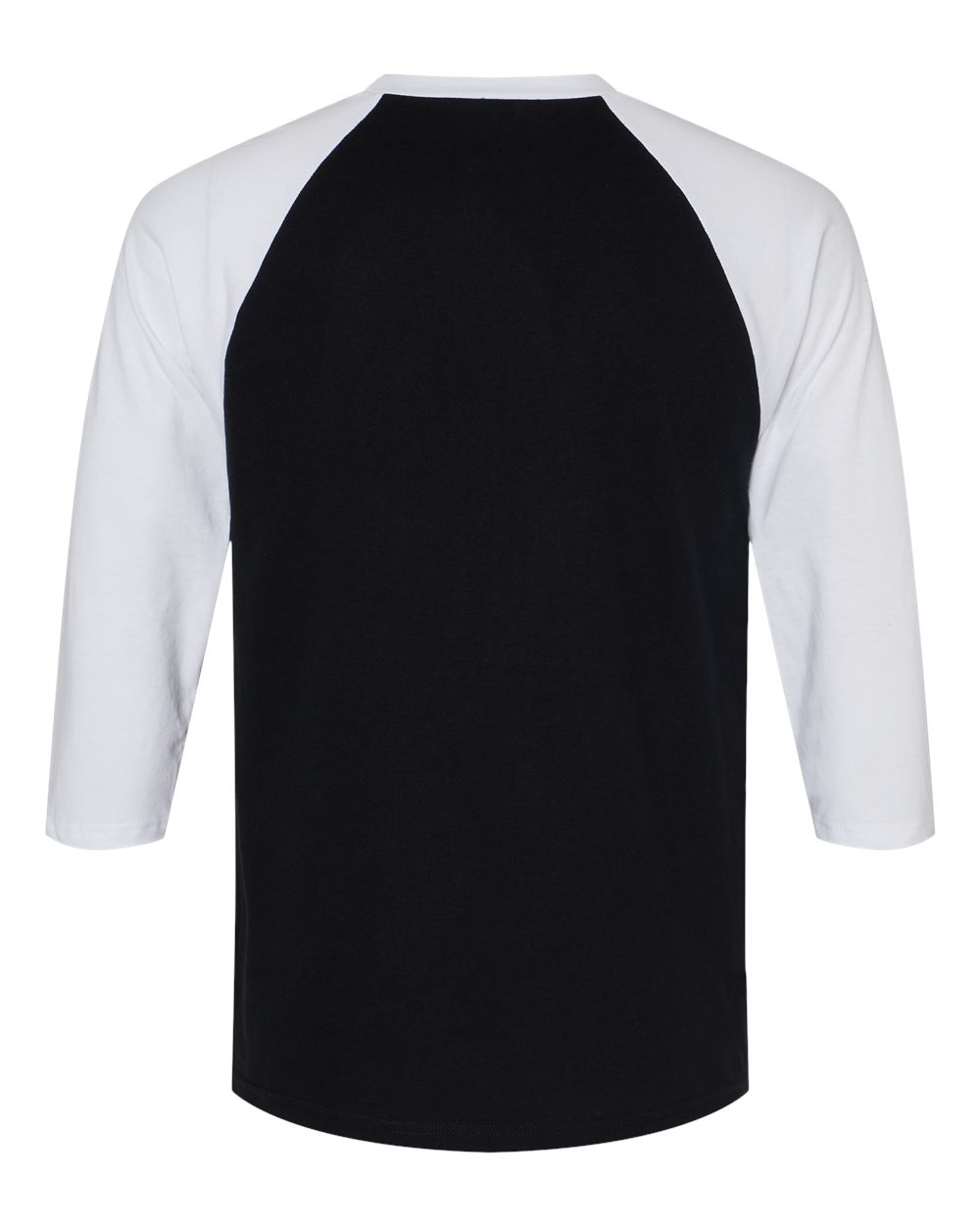 Unisex CVC Three-Quarter Sleeve Tee Black/ White - back
