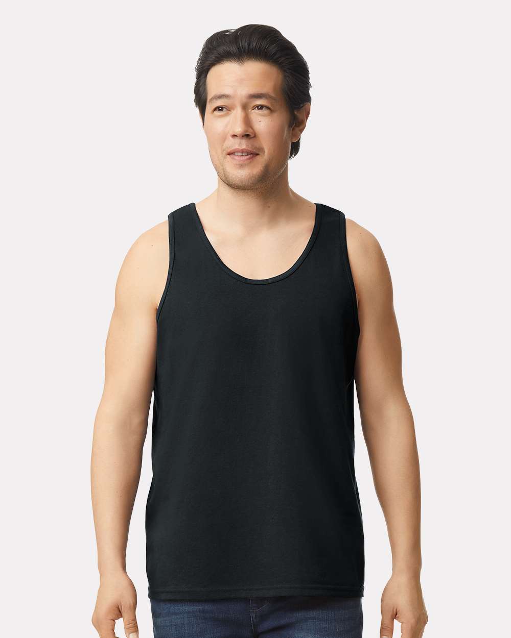Unisex Ultra Cotton Tank Top Black - model front