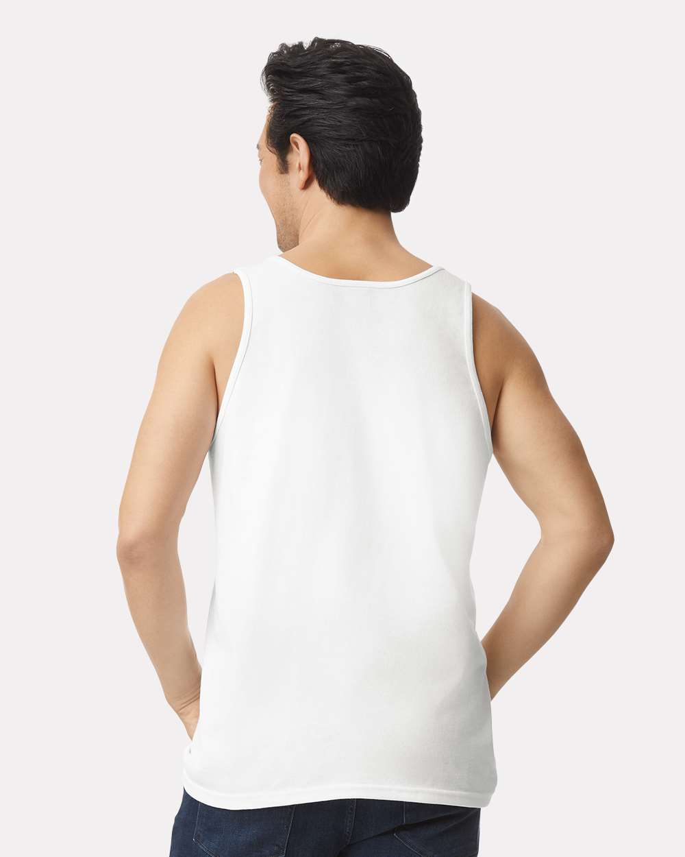 Unisex Ultra Cotton Tank Top White - model back