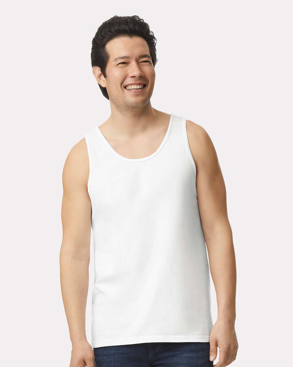 Unisex Ultra Cotton Tank Top White - model front