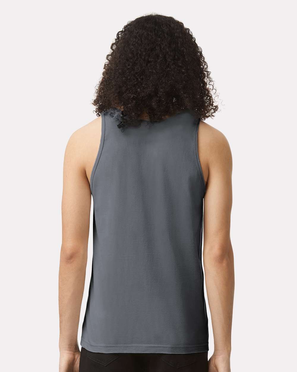 Unisex Fine Jersey Tank Asphalt - model back