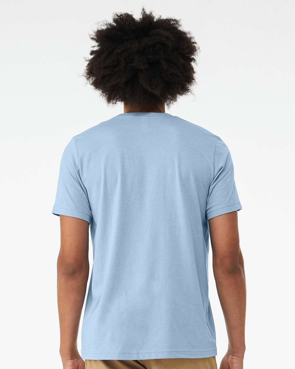 CVC Jersey Tee Heather Baby Blue - model back
