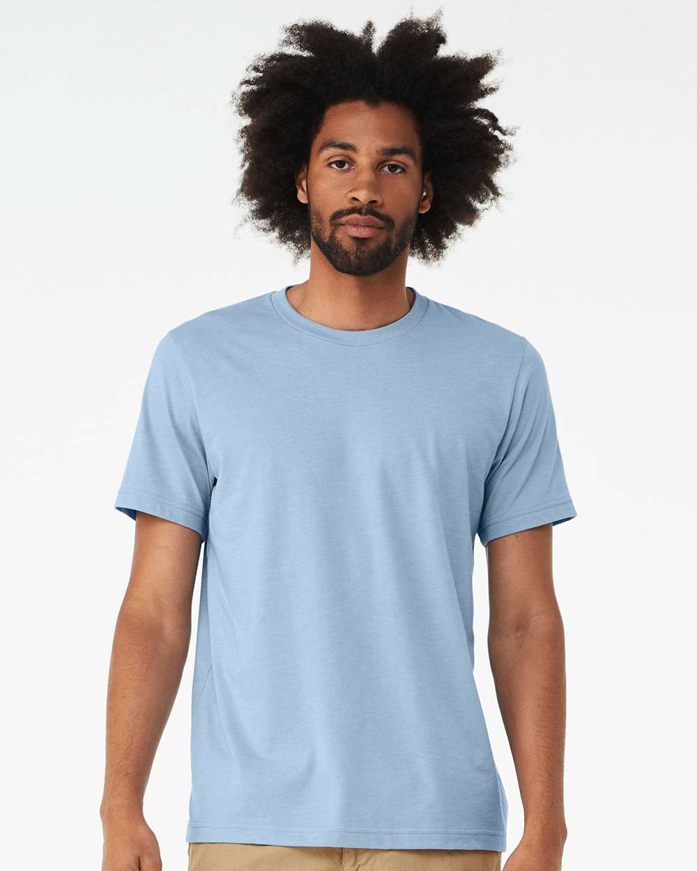 CVC Jersey Tee Heather Baby Blue - model front