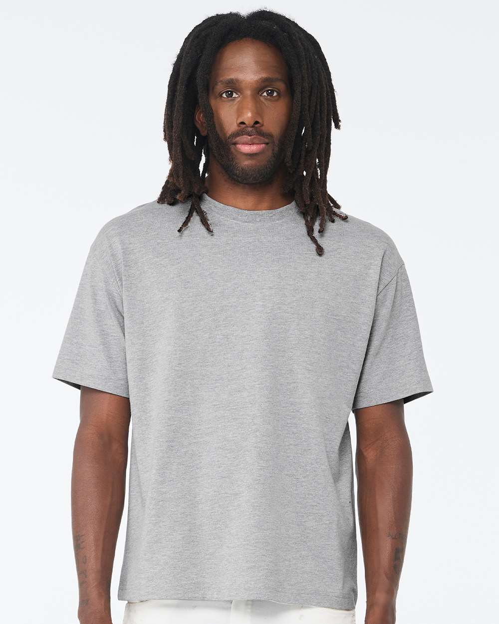 6 oz. Heavyweight Tee Athletic Heather - model front